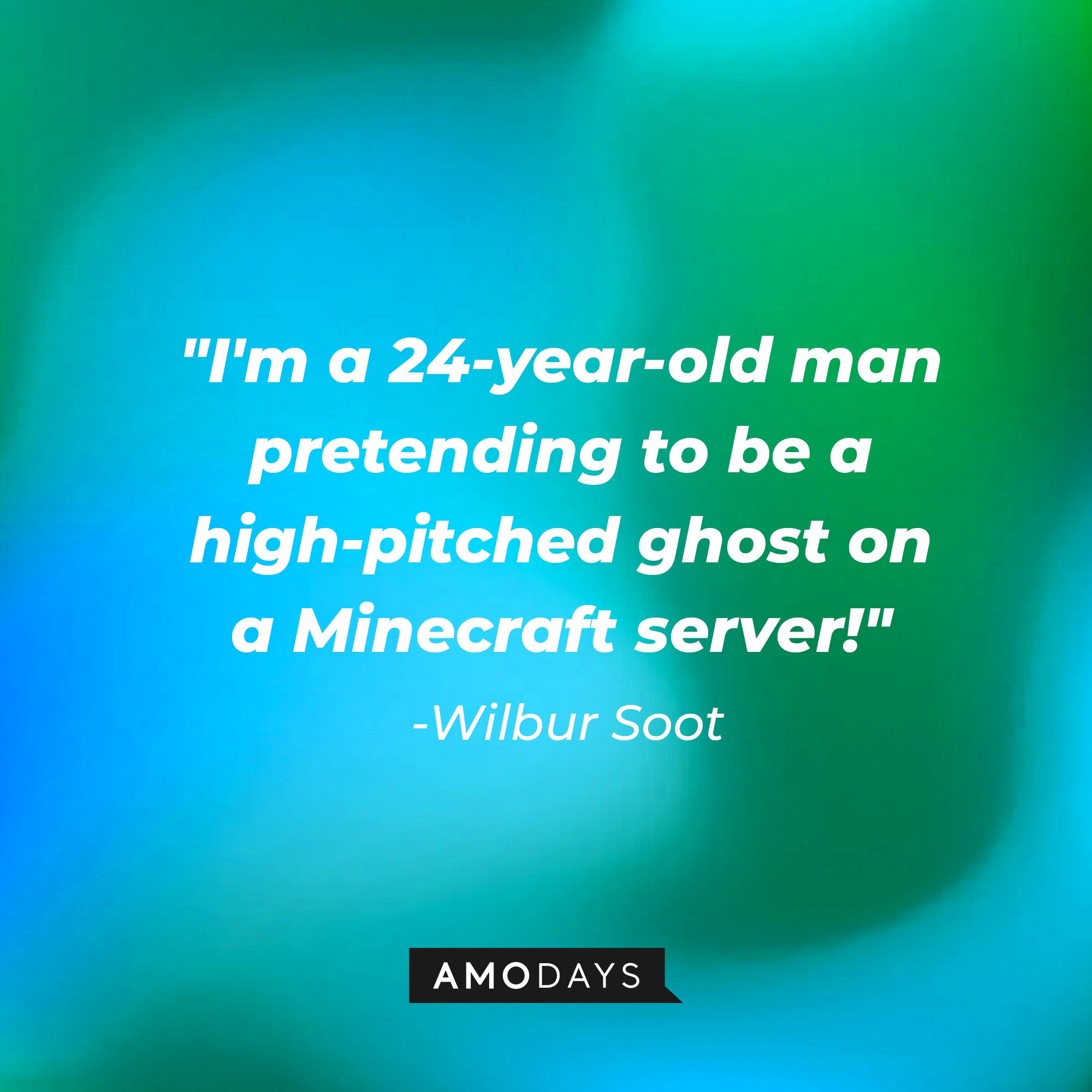 Wilbur Soot's quote: "I'm a 24-year-old man pretending to be a high-pitched ghost on a Minecraft server!" | Image: AmoDays