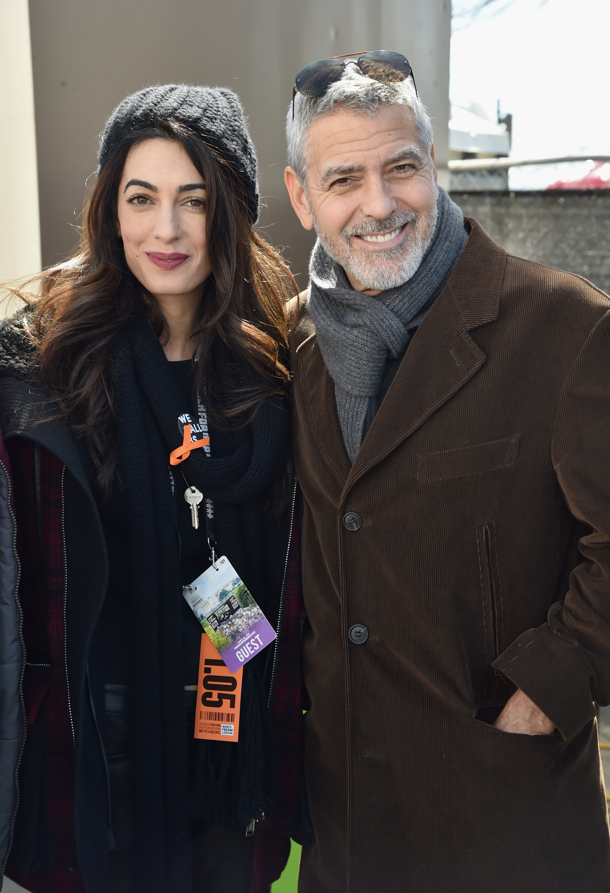 Amal Clooney and George Clooney attending March for Our Lives on March 24, 2018, in Washington, D.C. | Source: Getty Images