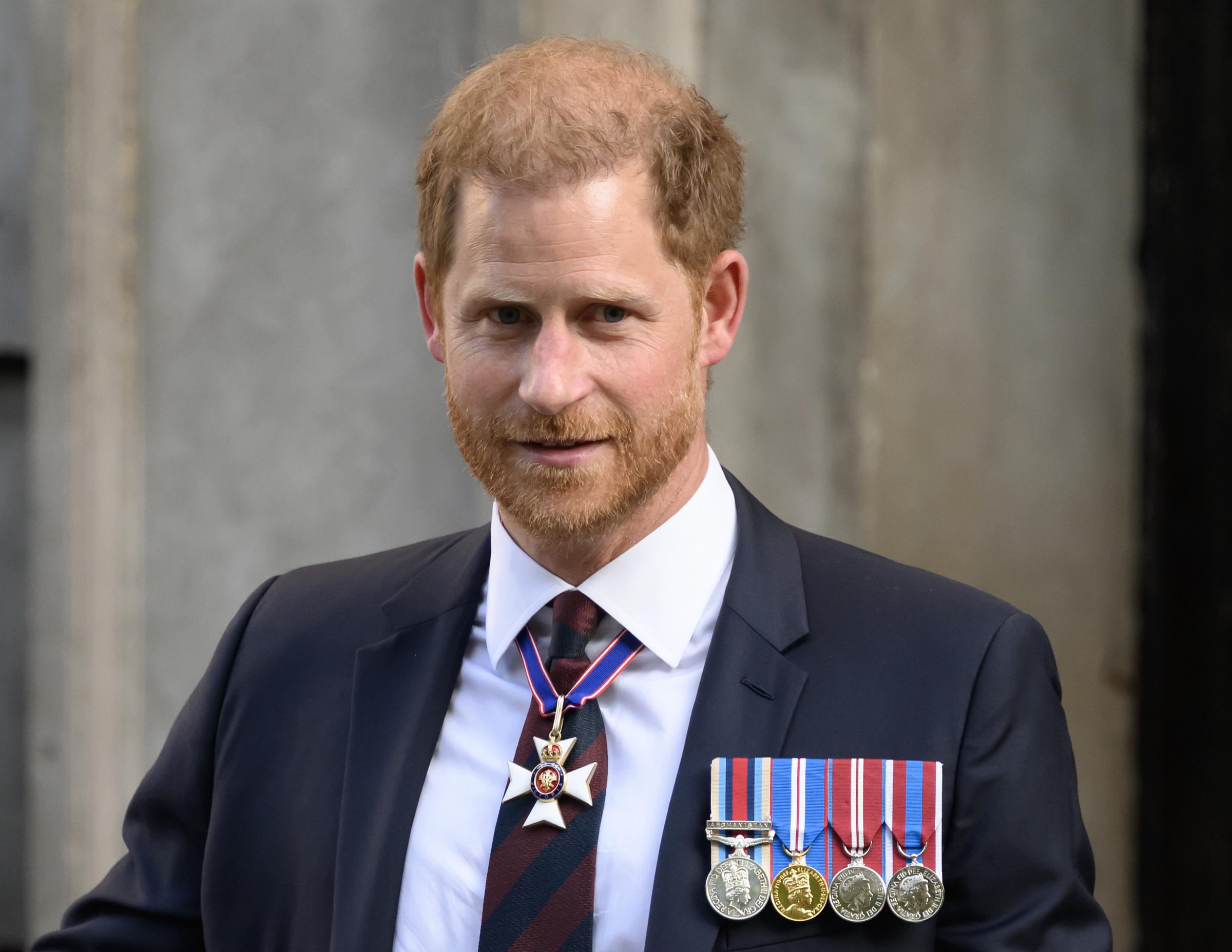 Prince Harry at the Invictus Games Foundation 10th Anniversary Service in London, England on May 8, 2024 | Source: Getty Images