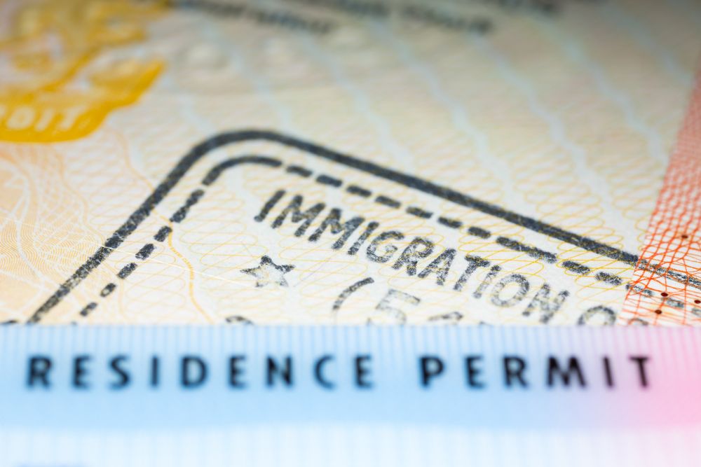 A close up view of an immigration permit. | Source: Shutterstock