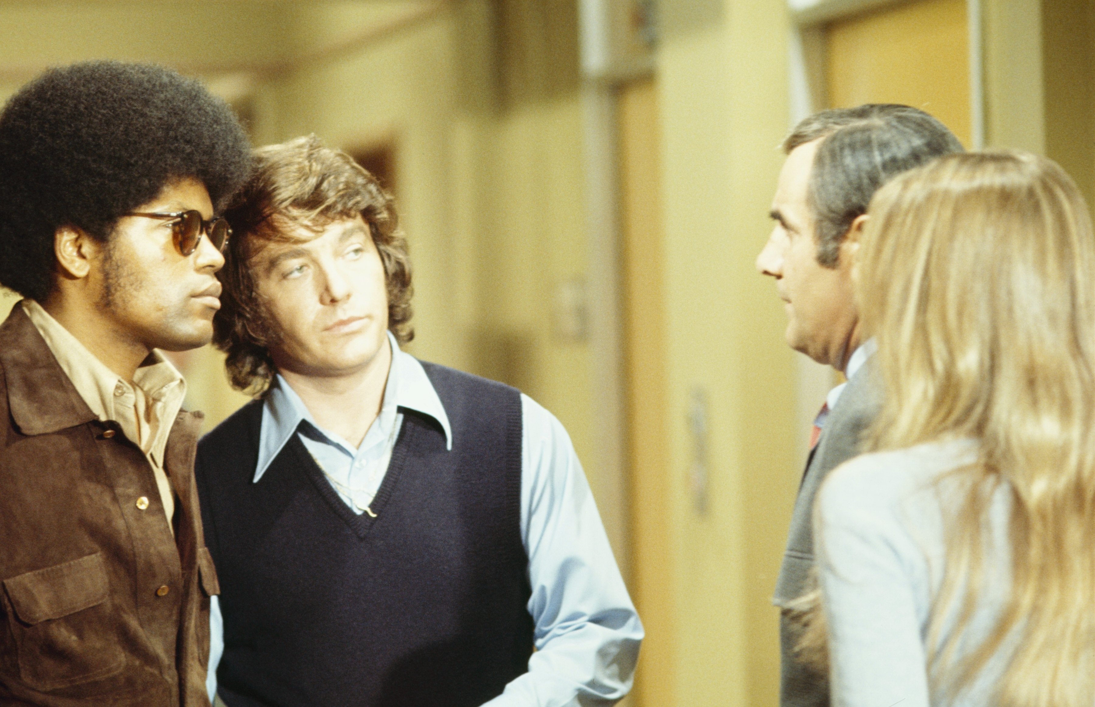 Clarence Williams III, Michael Cole, Tige Andrews, and Peggy Lipton on "The Mod Squad," circa February 1972 | Source: Getty Images