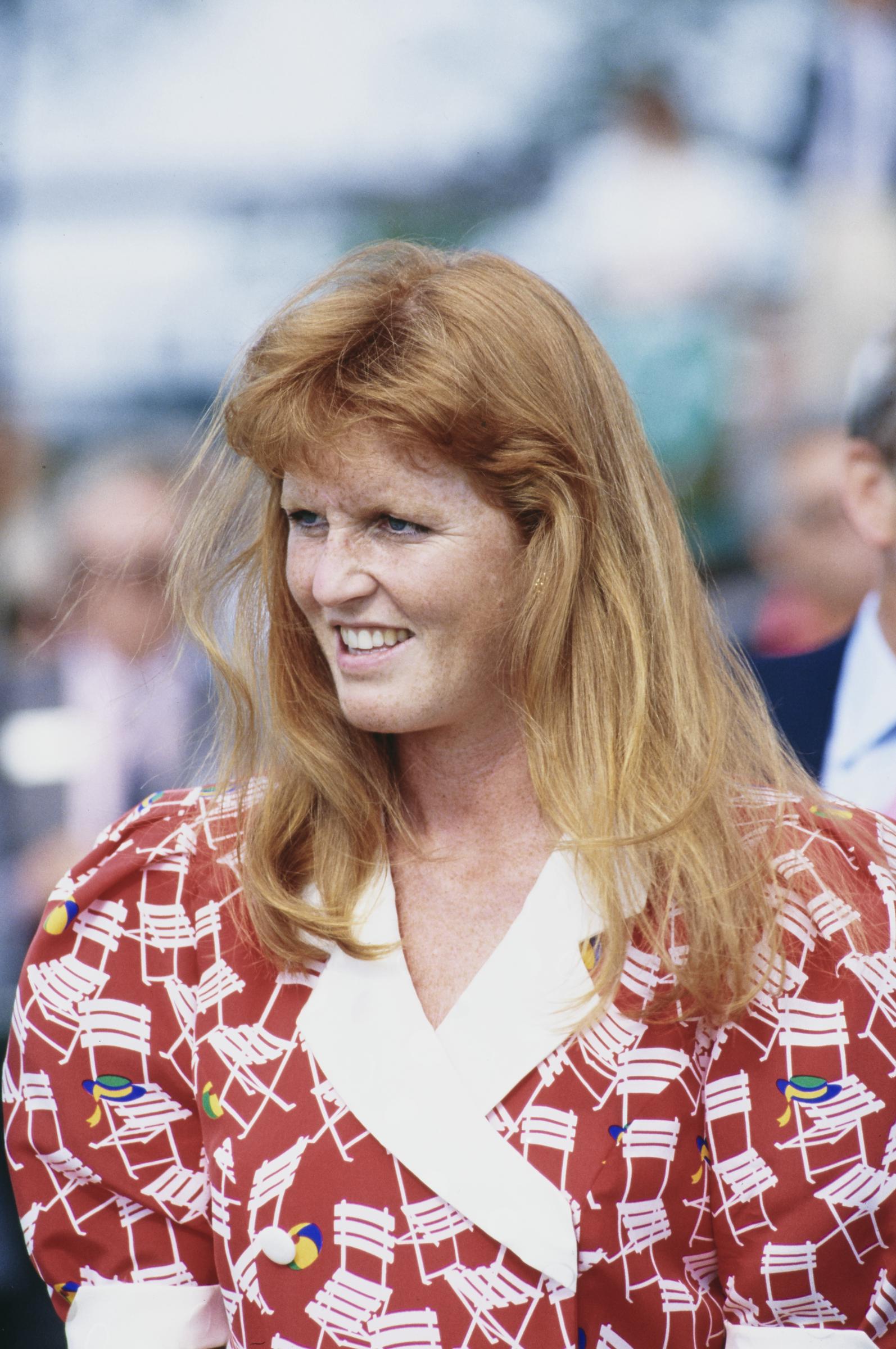 Sarah Ferguson attends a polo match to benefit handicapped children, held at the Royal County of Berkshire Polo Club on 4 July 1989 in Berkshire, England. | Source: Getty Images
