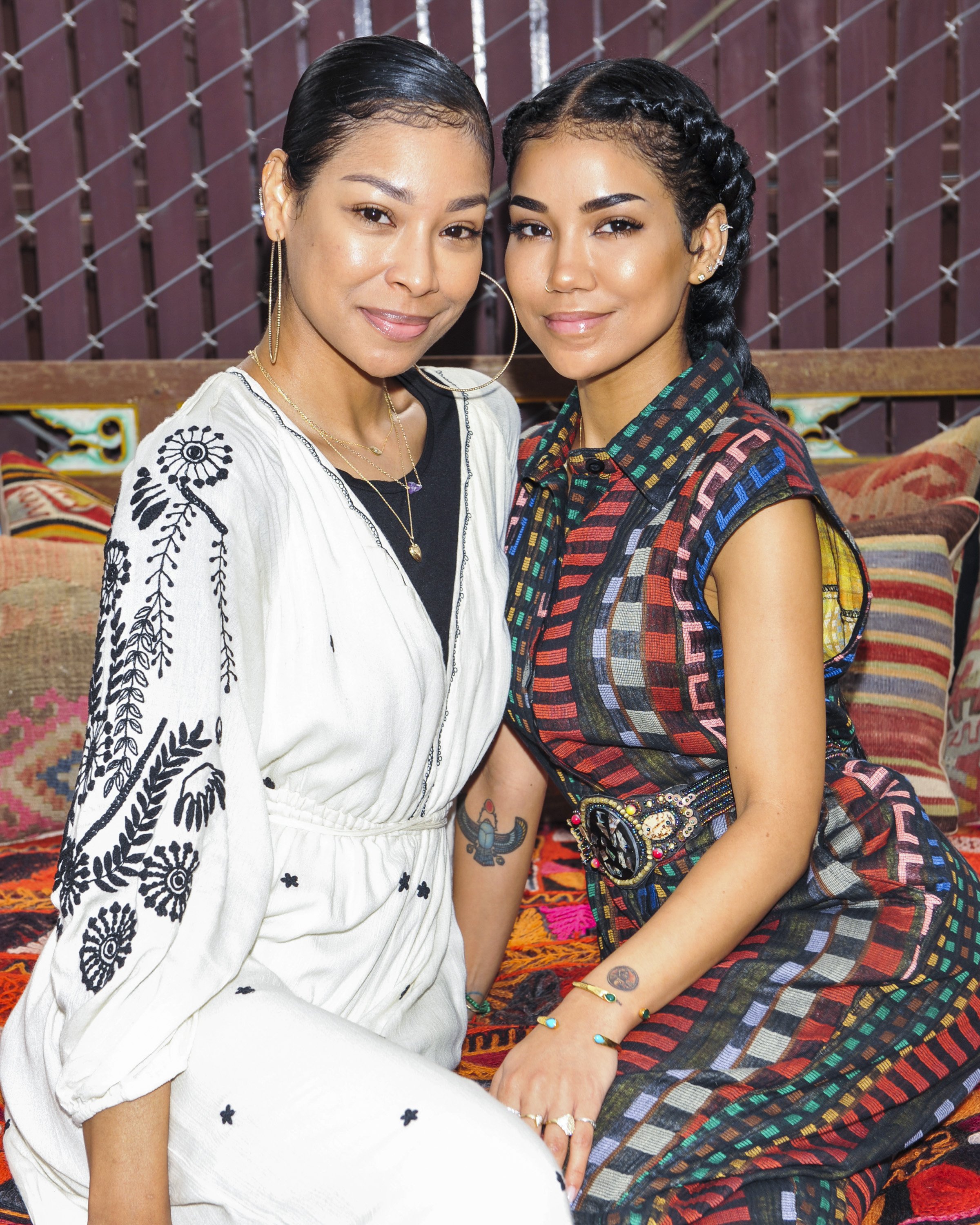 Miyoko Chilombo and Jhene Aiko are pictured at the NAMI West LA Moroccan Gala Honoring Jhene Aiko at on May 20, 2018, in Los Angeles | Source: Getty Images
