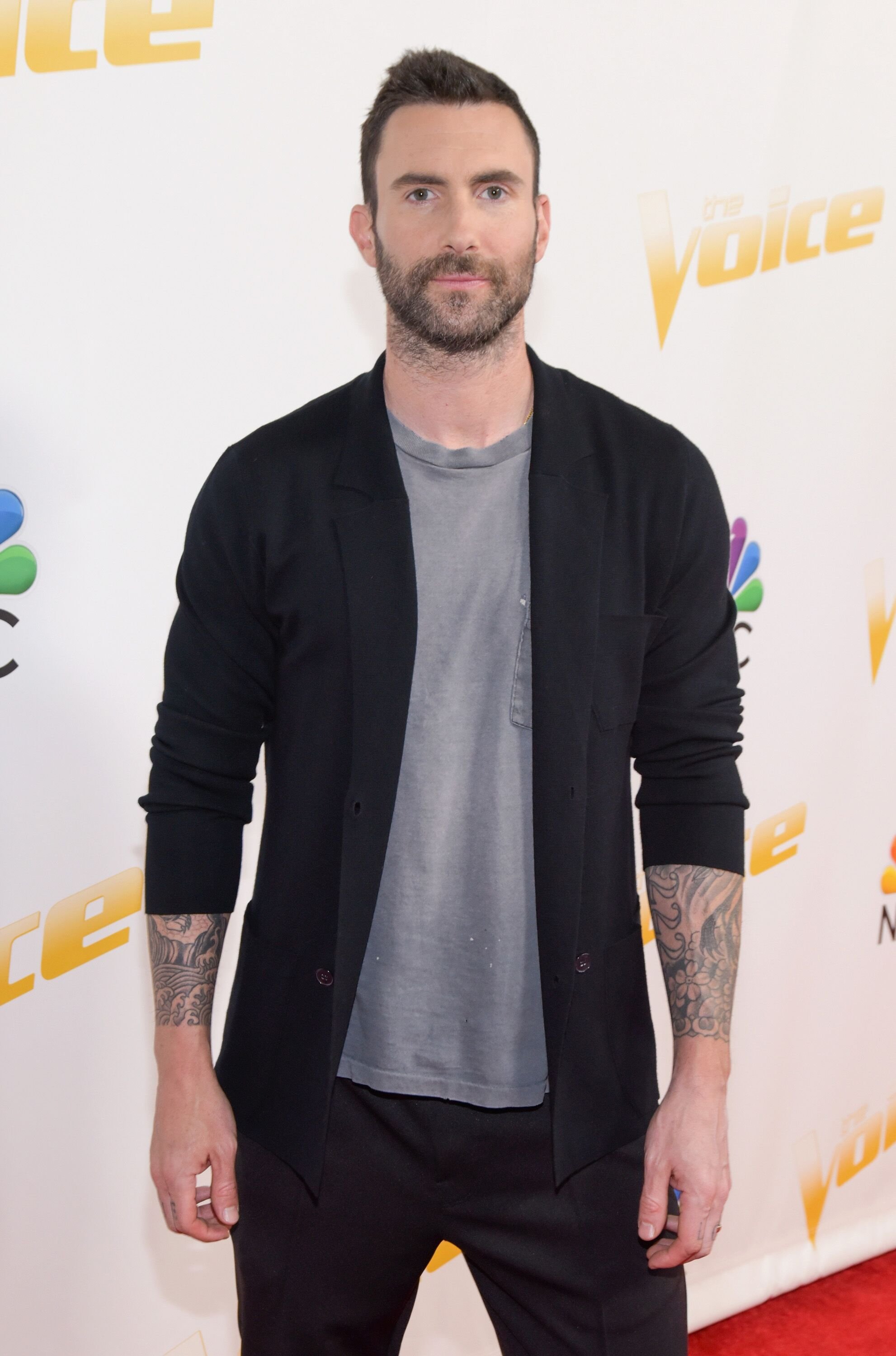 Adam Levine attends NBC's "The Voice" taping. | Source: Getty Images