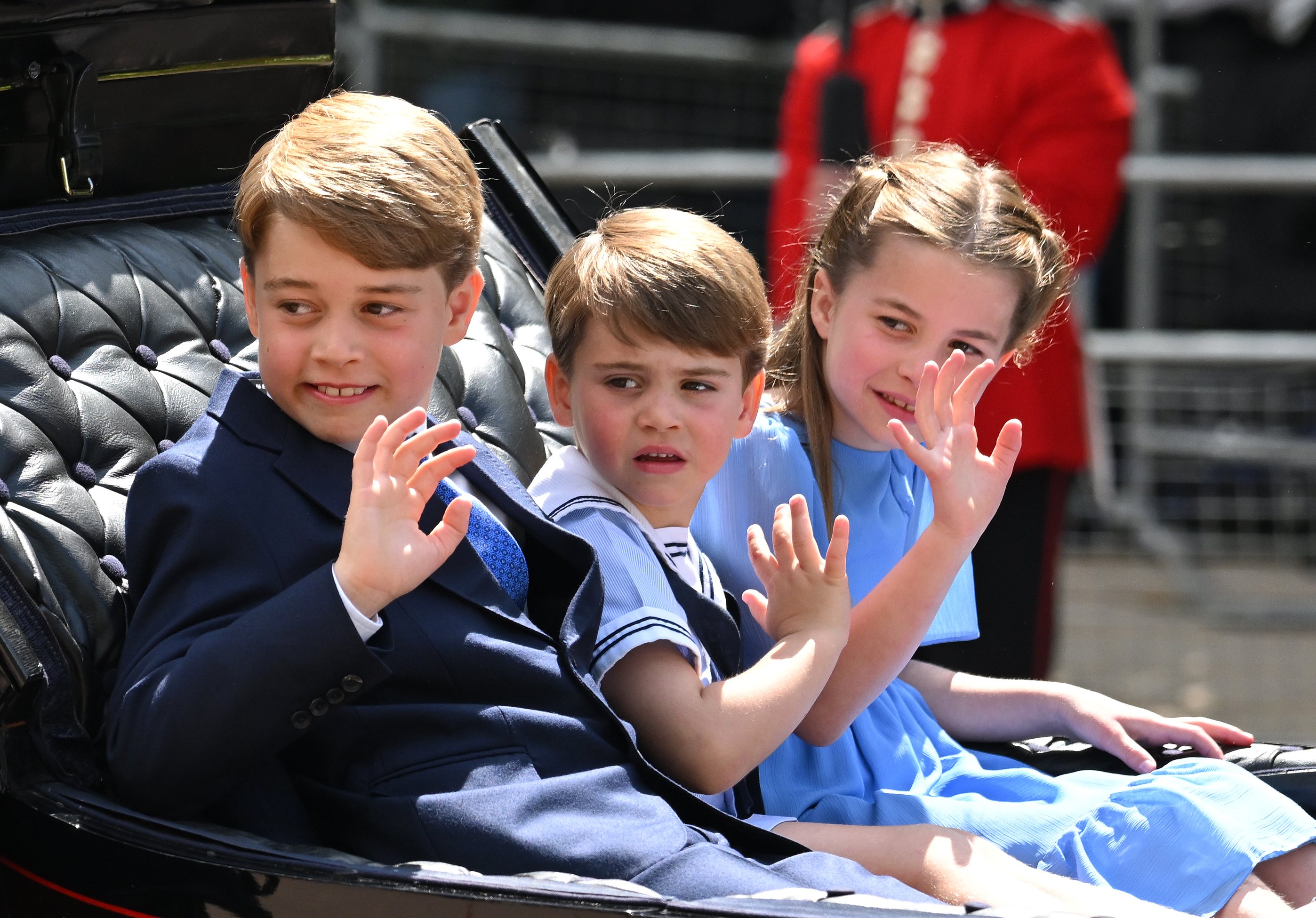 Prince George, Princess Charlotte and Prince Louis in London 2022. | Source: Getty Images