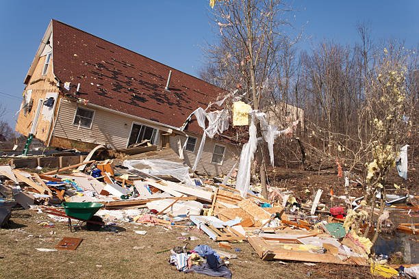 Christine and Mary discovered that the old woman's home had fallen to the tornado | Source: Pexels