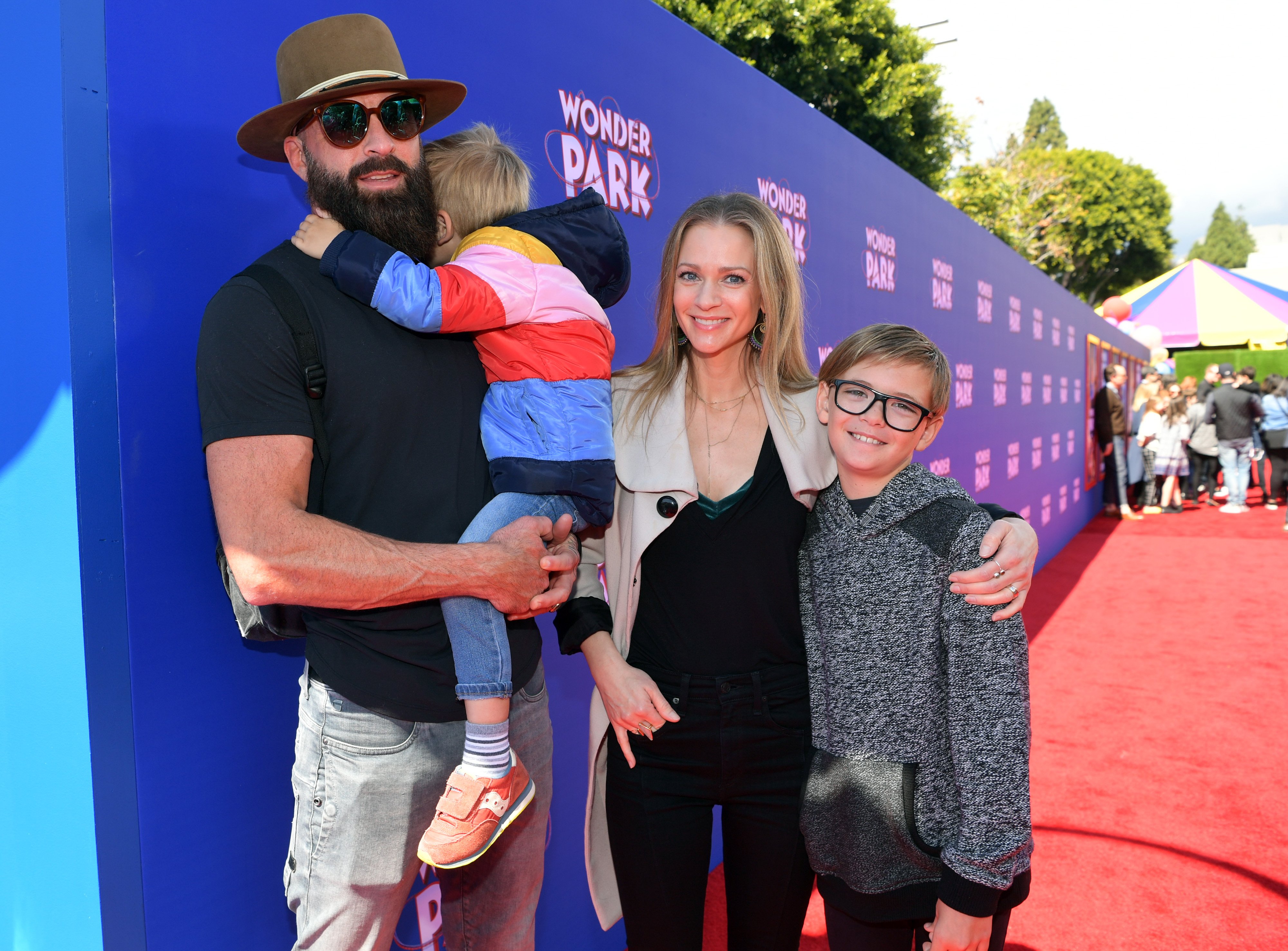 Nathan Andersen and A.J. Cook with their children Phoenix Sky Andersen and Mekhai Allan Andersen attend the premiere of Paramount Pictures' "Wonder Park" at Regency Bruin Theatre on March 10, 2019 in Los Angeles, California | Photo: Getty Images