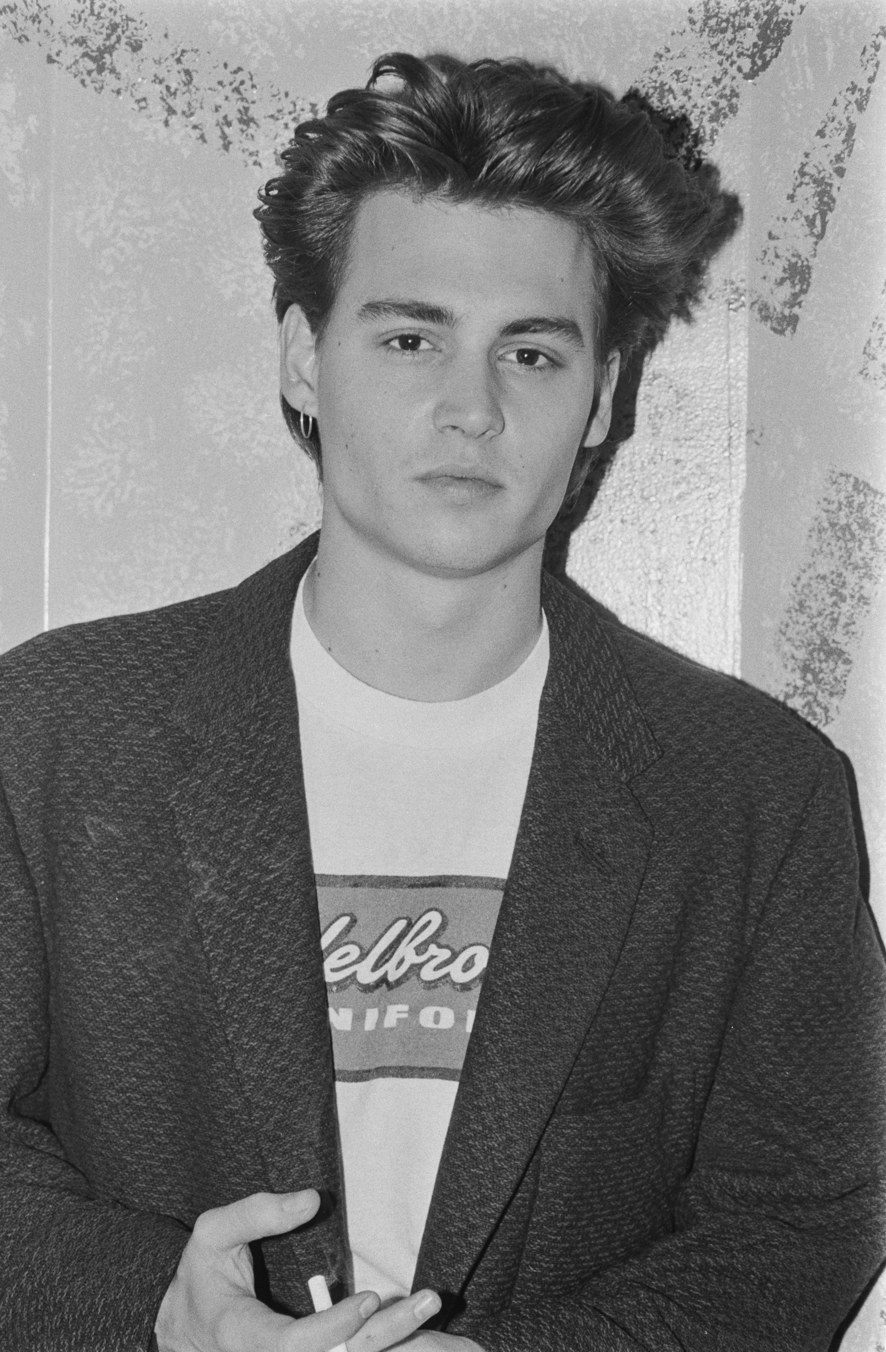Johnny Depp in a black and white image at the Limelight in New York City, circa 1988. | Source: Michael Ochs Archives/Getty Images