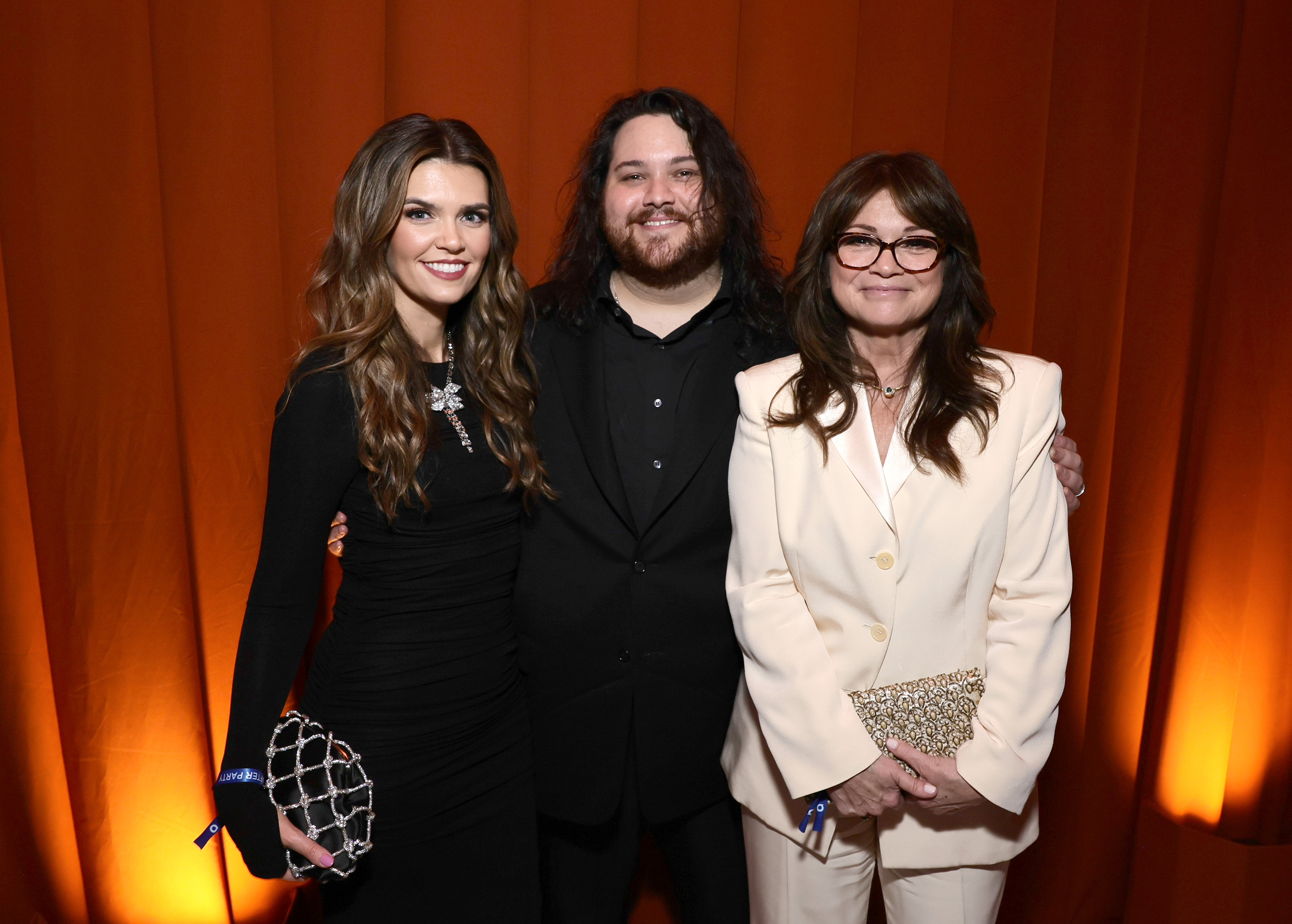 Andraia Allsop, Wolfgang Van Halen, and Valerie Bertinelli attend the Elton John AIDS Foundation's 32nd Annual Academy Awards Viewing Party on March 10, 2024 in West Hollywood, California | Source: Getty Images