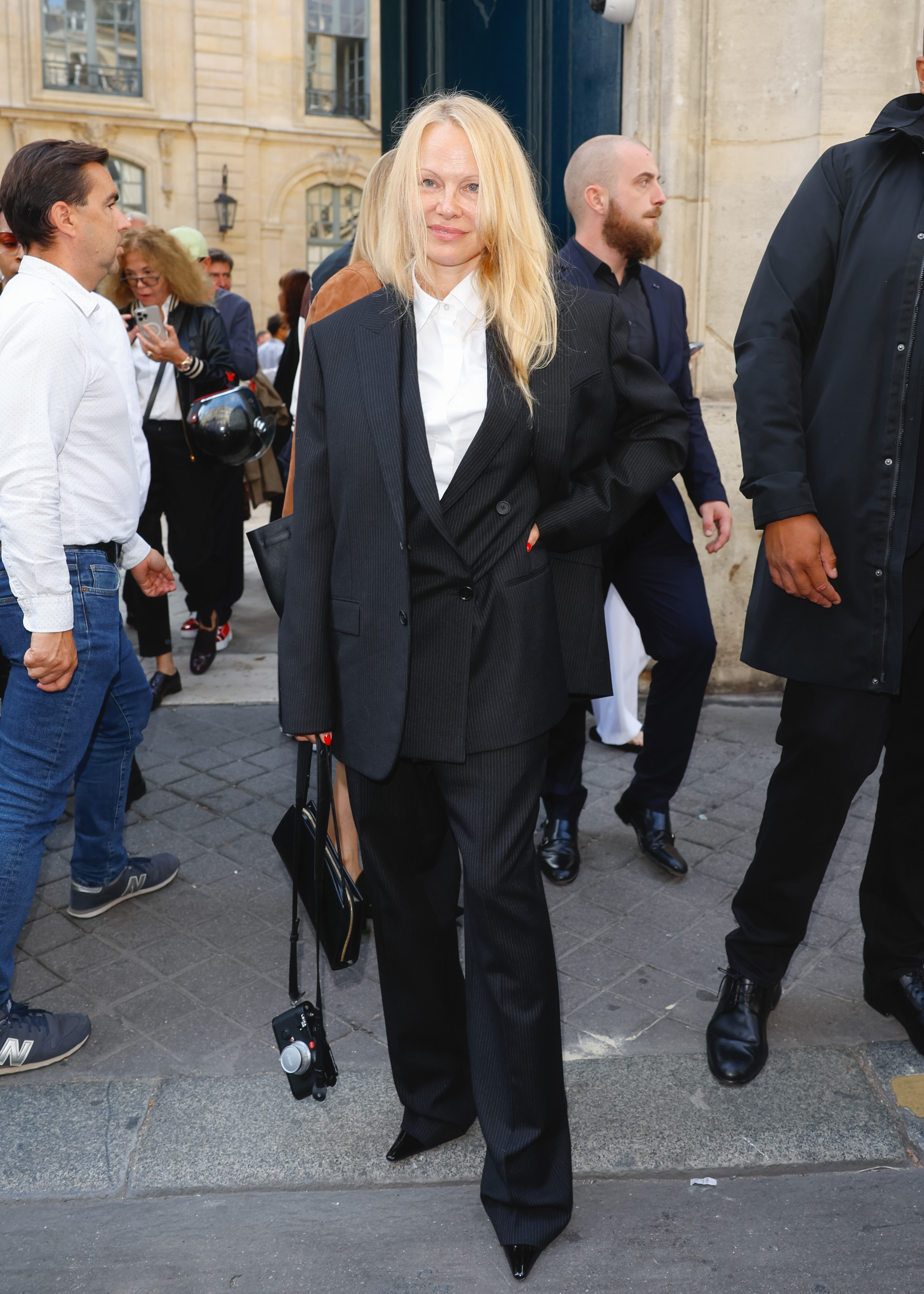 Pamela Anderson at The Row runway show during Paris Fashion Week in Paris, France on September 27, 2023 | Source: Getty Images