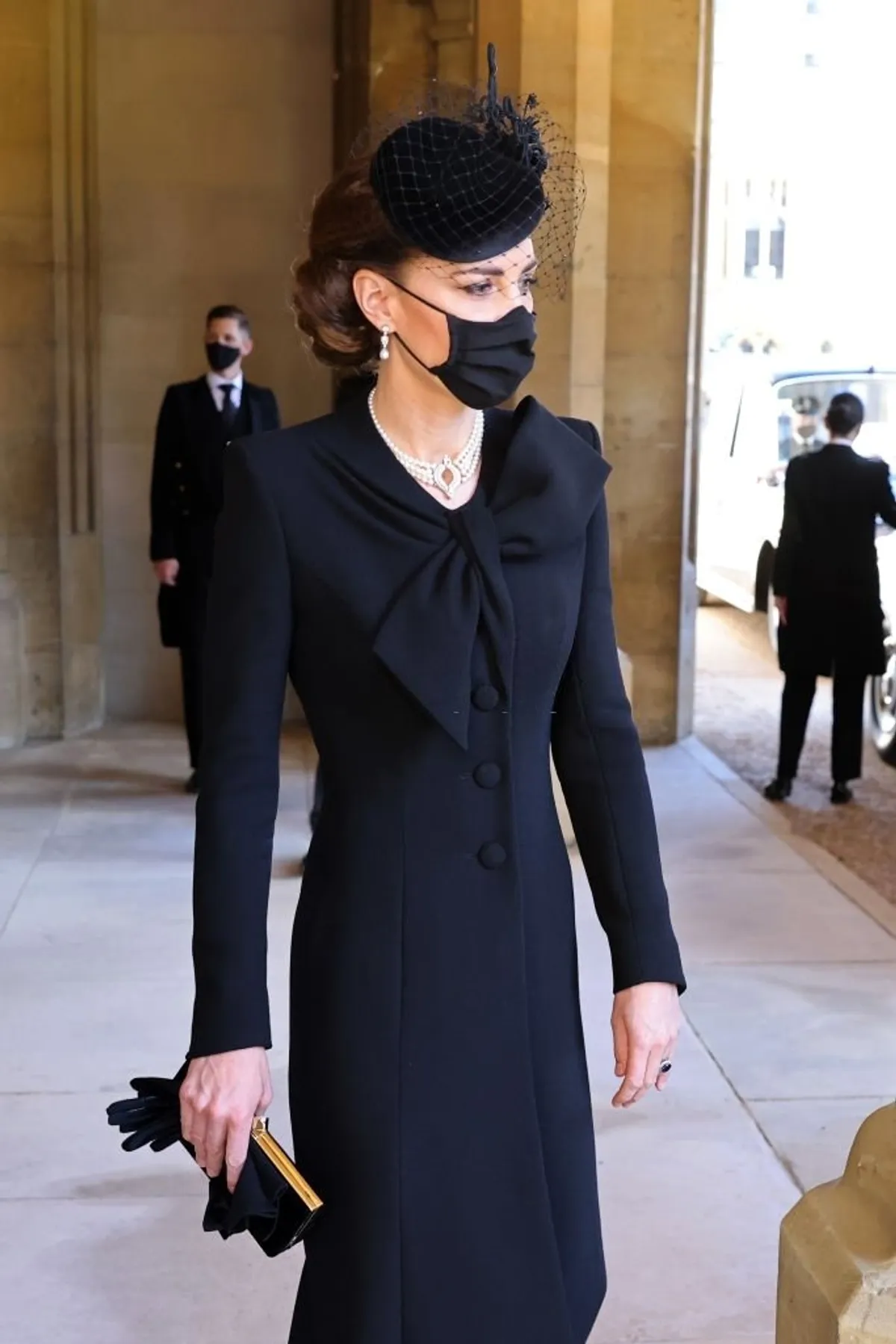 WINDSOR, ANGLETERRE - 17 AVRIL : Kate Middleton, Duchesse de Cambridge pendant les funérailles du Prince Philip, Duc d'Edimbourg au Château de Windsor le 17 avril 2021 à Windsor, Angleterre. | Photo : Getty Images