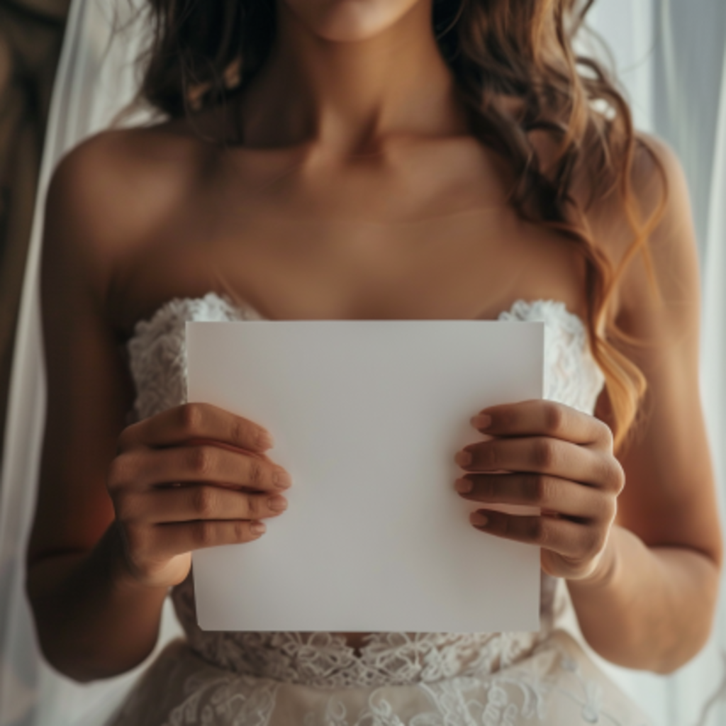 A bride reading a letter | Source: Midjourney