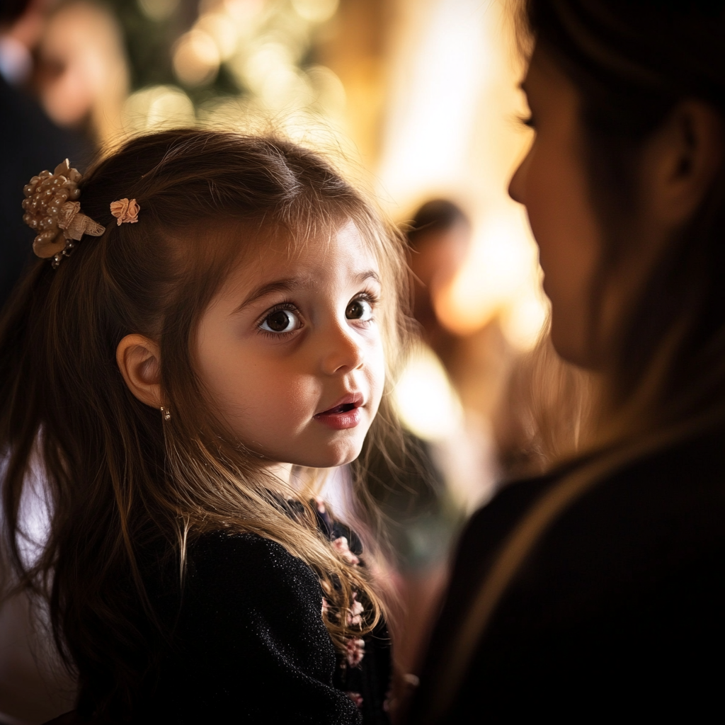 A little girl speaking to her mother | Source: Midjourney