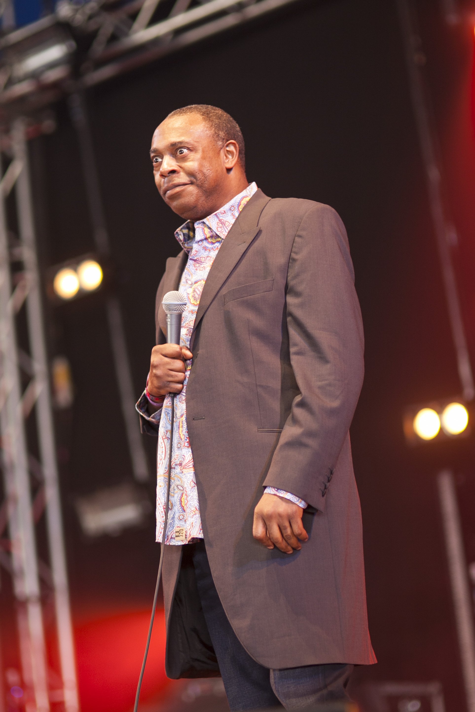 Actor Michael Winslow performing at Camp Bestival at Lulworth Castle in Wareham, England | Photo: Getty Images