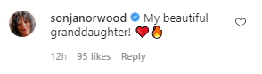 Brandy's mother's comment about her granddaughter, Sy'Rai's post | Photo: Instagram/syraismith