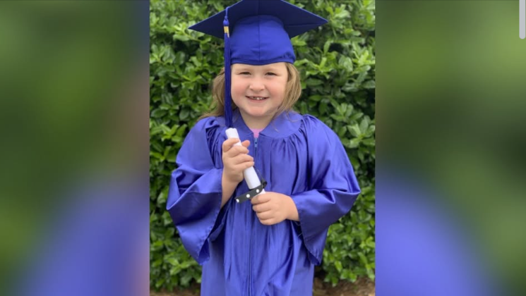 Emersyn "Emmy" Bridgers smiles in her kindergarten graduation cap and gown. Just weeks later, the 6-year-old was looking forward to starting first grade, where her teacher affectionately called her "Little Momma" for the kindness and care she showed her classmates. | Source: Facebook/WNDU