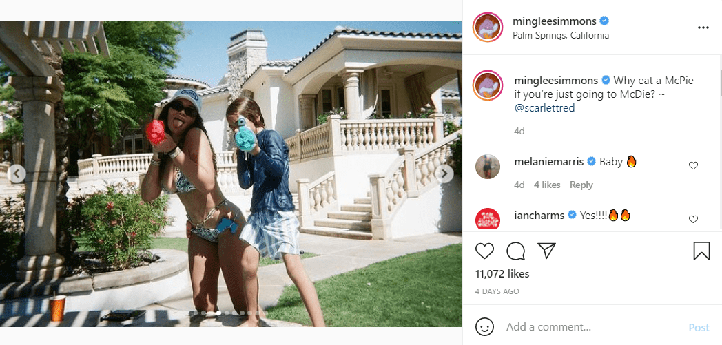 A screenshot of a post featuring Ming Lee Simmons and her brother Wolfe. | Source: Instagram.com/mingleesimmons
