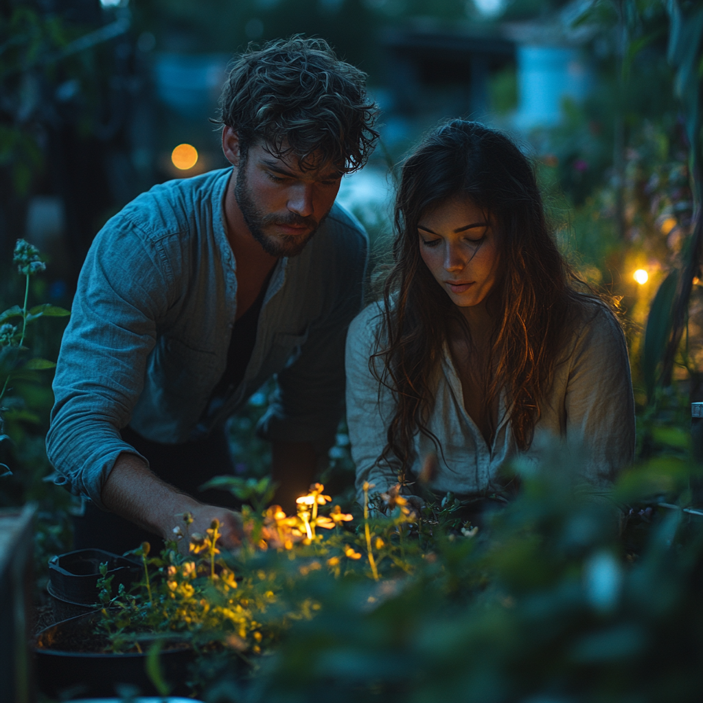 Couple in the garden | Source: Midjourney