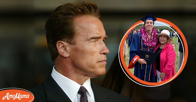 Arnold Schwarzenegger attends a candlelight in honor of people who died during the September 11 terror attacks in 2003, Joseph Baena with his mother on Instagram. | Source: Instagram/Getty Images