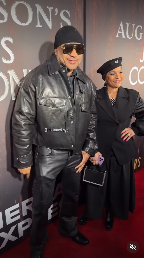 The couple shift into a more playful pose, with Simone placing a hand on her hip and smiling broadly while LL Cool J leans slightly forward with a subtle grin. | Source: Instagram/mickmicknyc