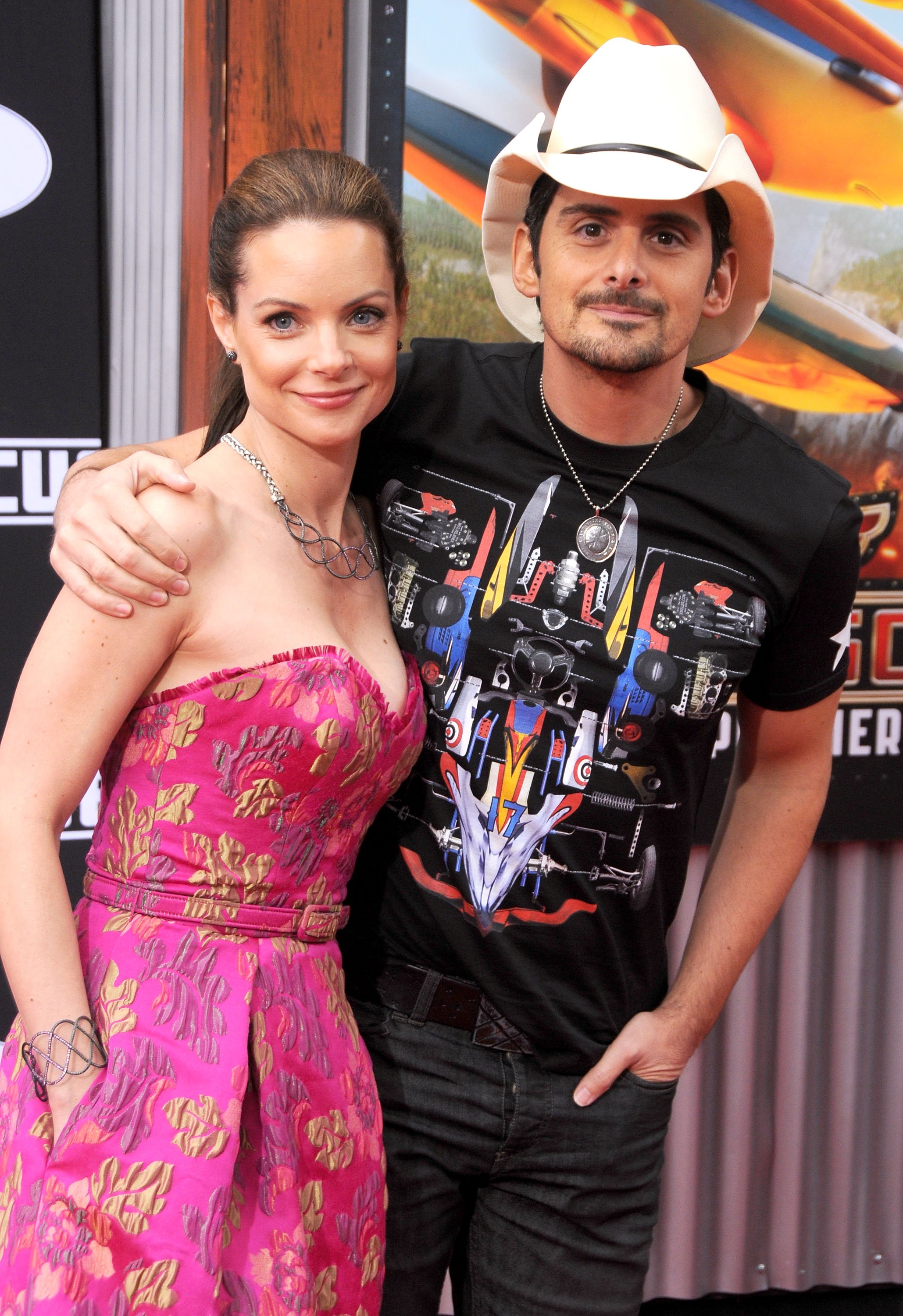 Brad Paisley and Kimberly Williams at the premiere of "Planes: Fire & Rescue" on July 15, 2014, in Hollywood, California. | Source: Getty Images