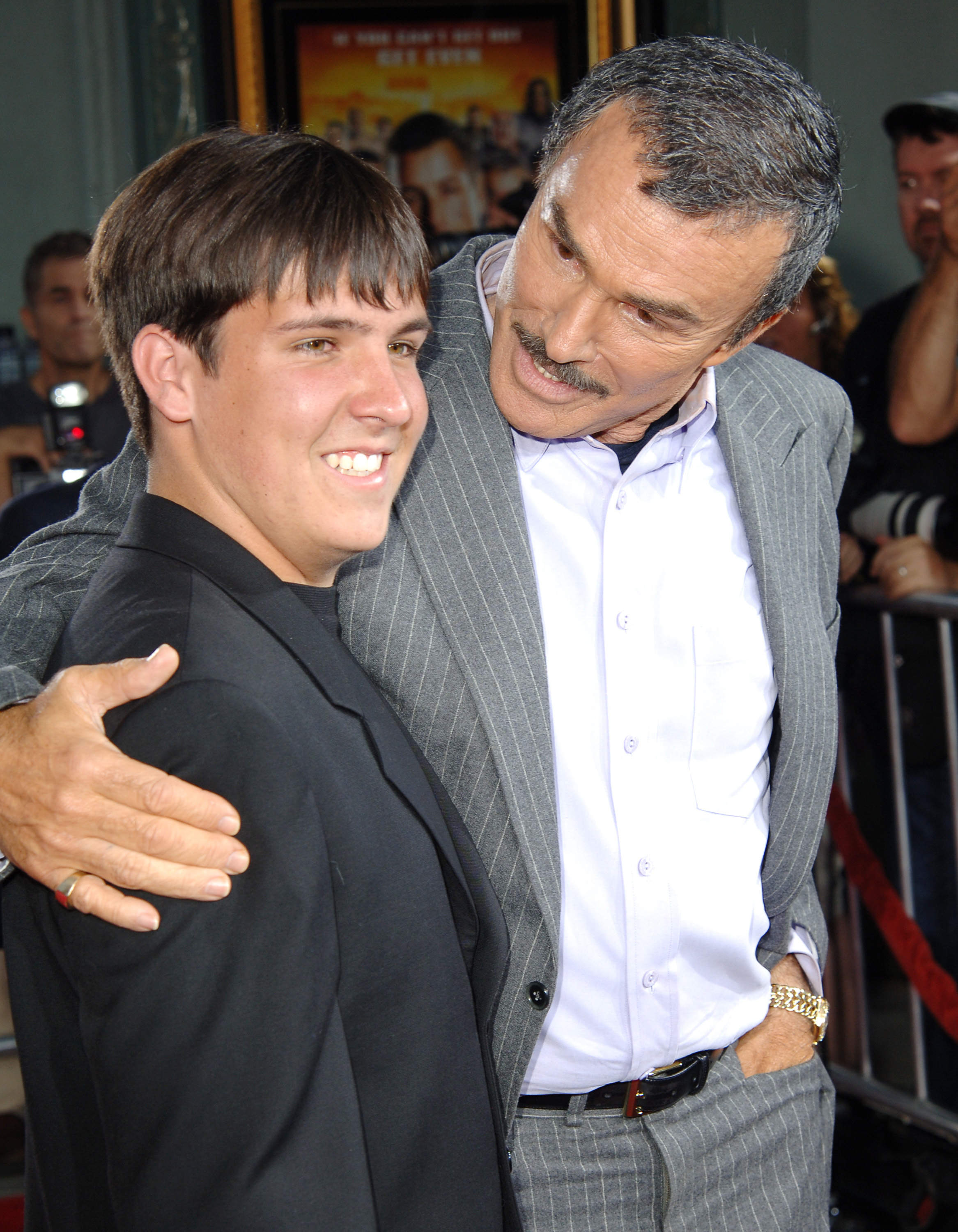 Quinton and Burt Reynolds during "The Longest Yard" Los Angeles premiere, on May 19, 2005 | Source: Getty Images