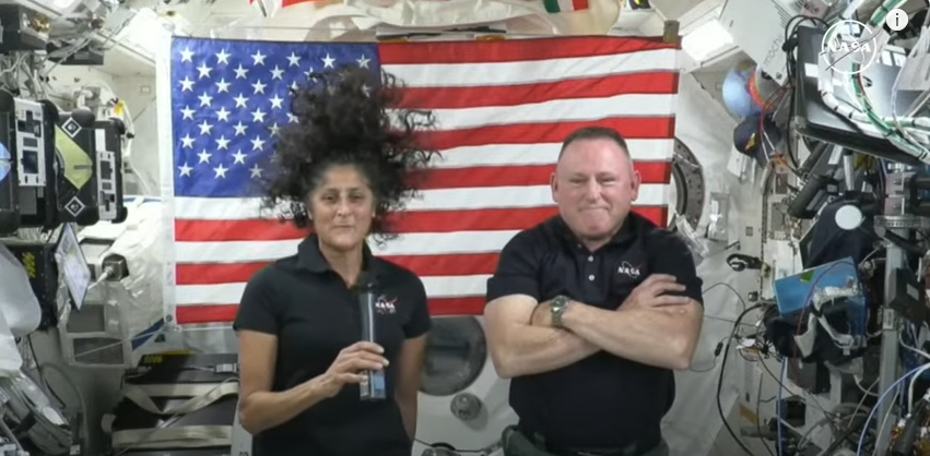 A screenshot of Barry Butch Wilmore and Sunita Suni Williams taken from a video posted on July 10, 2024 | Source: YouTube/@CBSNews