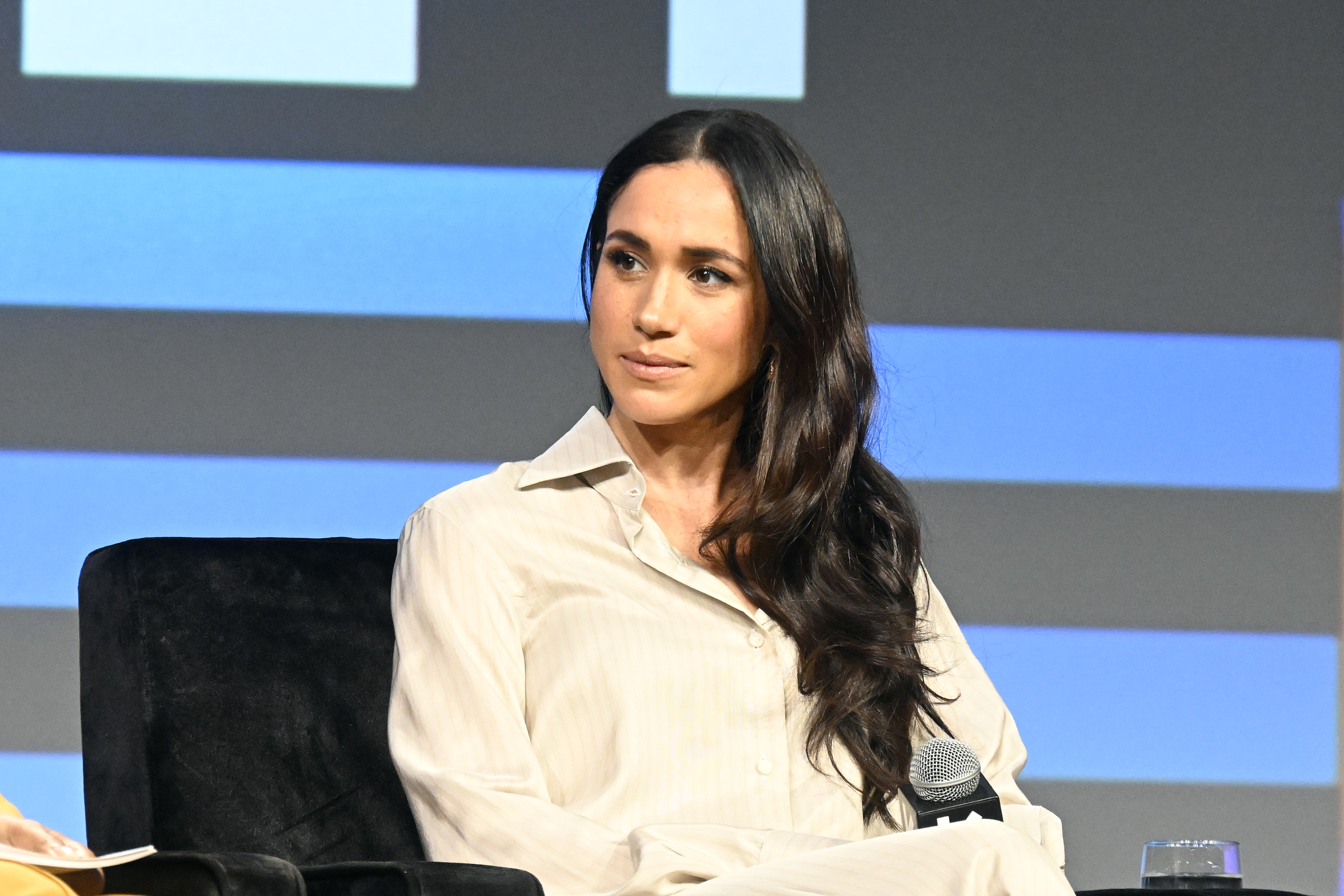 Meghan, Duchess of Sussex speaks onstage during the Breaking Barriers, Shaping Narratives: How Women Lead On and Off the Screen panel during the 2024 SXSW Conference and Festival at Austin Convention Center on 8 March 2024 in Austin, Texas. | Source: Getty Images