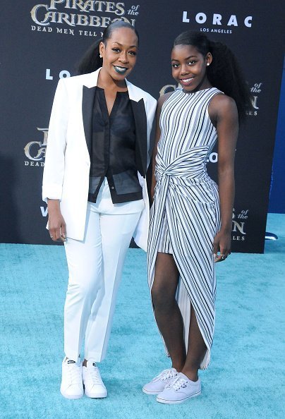 Tichina Arnold and daughter Alijah Kai Haggins at the premiere of Disney's 'Pirates Of The Caribbean: Dead Men Tell No Tales' on May 18, 2017 in Hollywood, California. | Photo: Getty Images