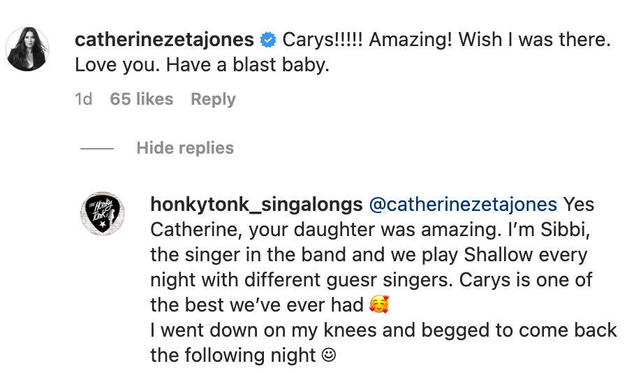 Comments under Carys Douglas's post on Instagram from April 1, 2023. | Source: Instagram.com/carys.douglas