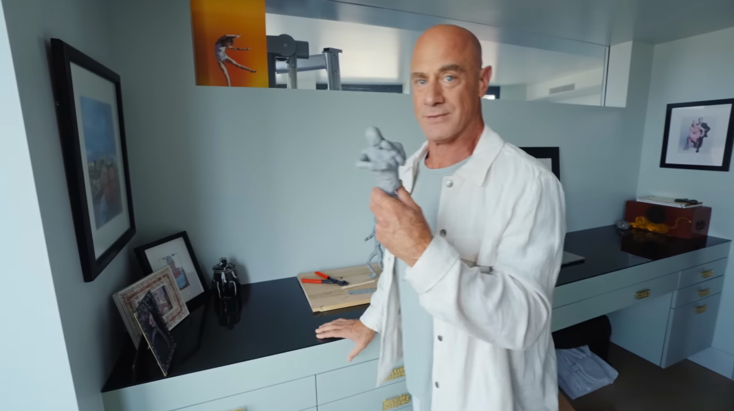 Christopher proudly introduced himself as "the sculptor in the family," although he admitted he is still finding his niche. His latest piece adds another slightly unexpected creative pursuit to an already very artistic household. | Source: YouTube/Architectural Digest