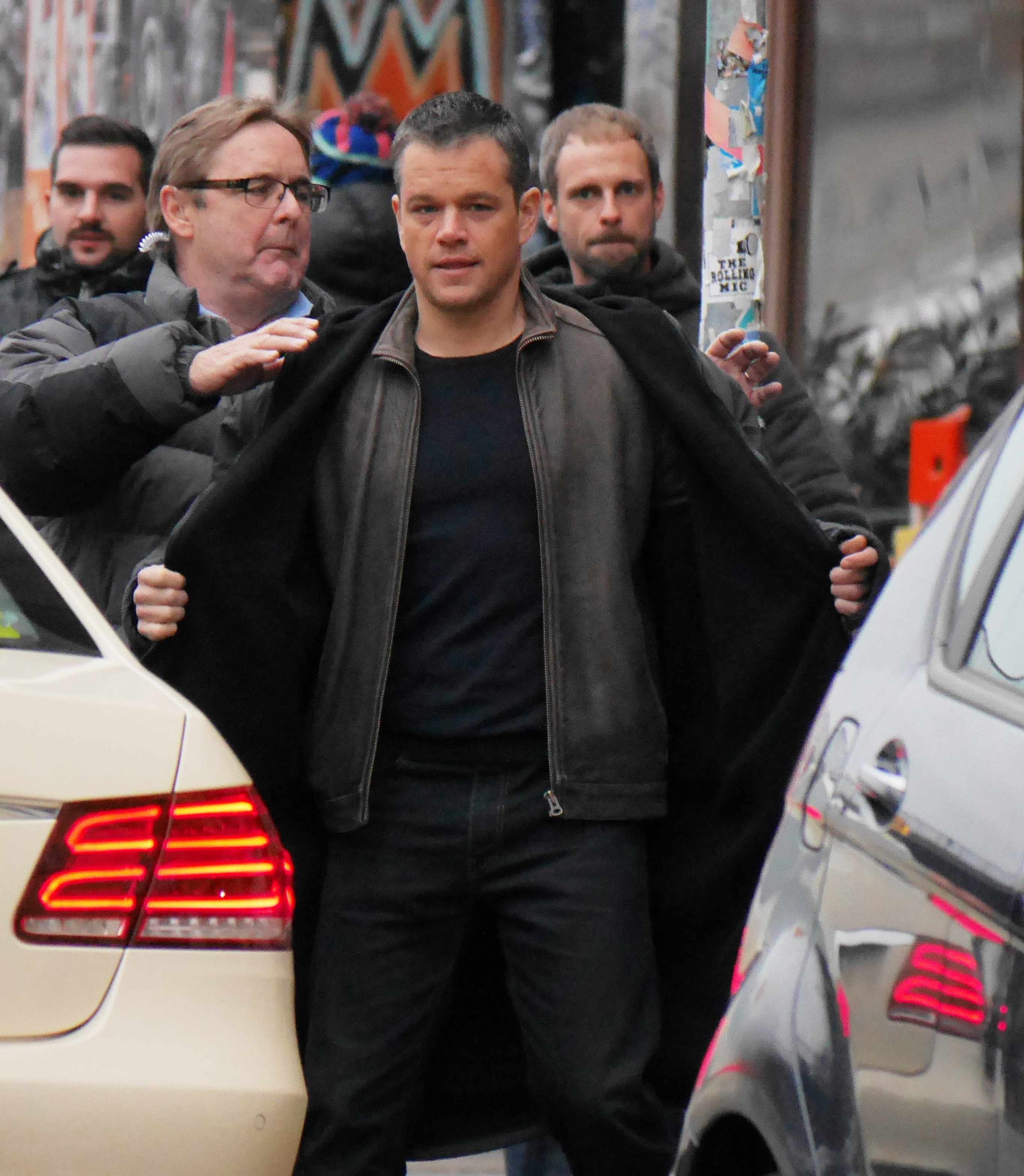 Matt Damon sighted during the filming of the fifth "Bourne Identity" sequel on November 25, 2015, in Berlin, Germany. | Source: Getty Images