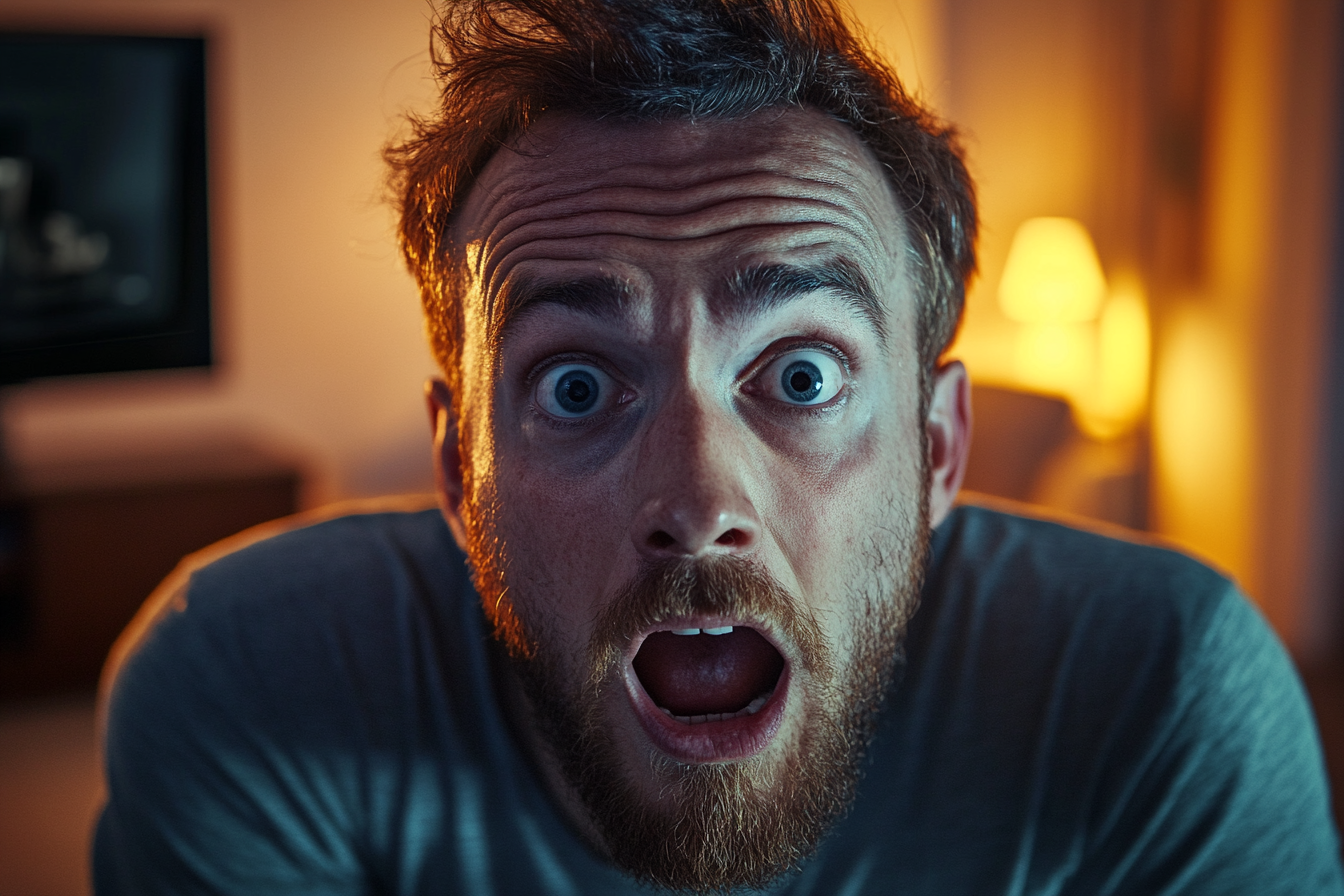 An extremely shocked man | Source: Midjourney