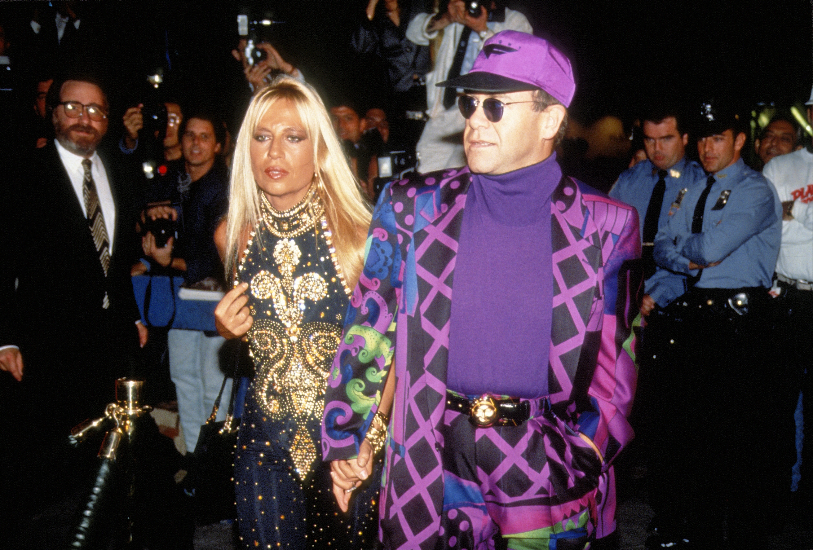 Donatella Versace and Sir Elton John at an event in New York City on October 22, 1991 | Source: Getty Images