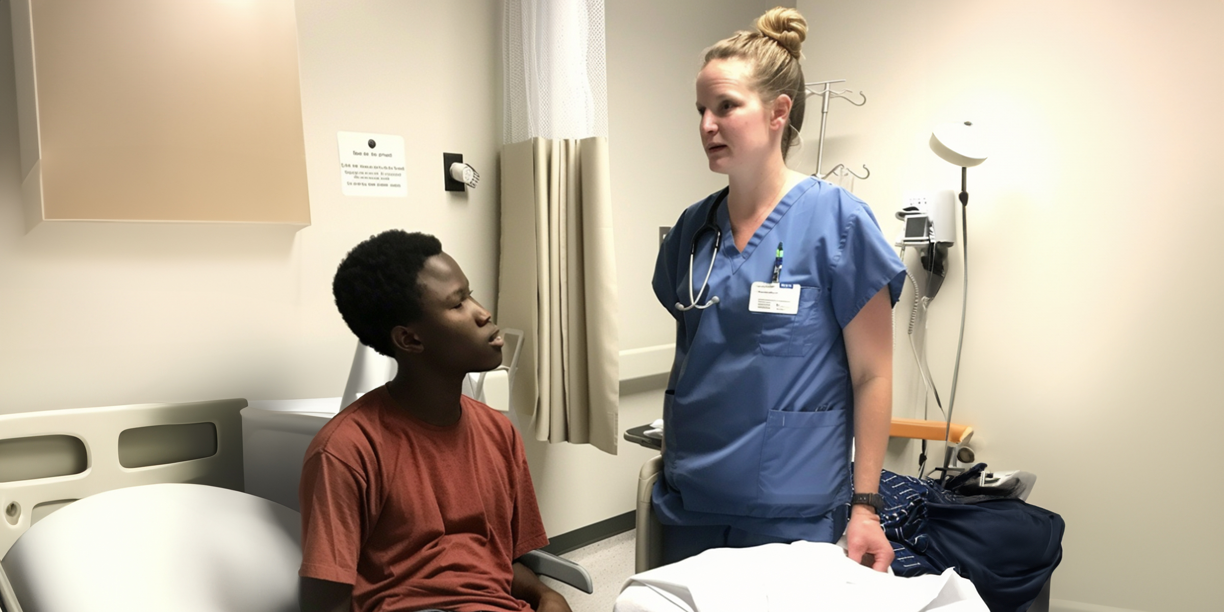 A nurse standing near a boy | Source: AmoMama