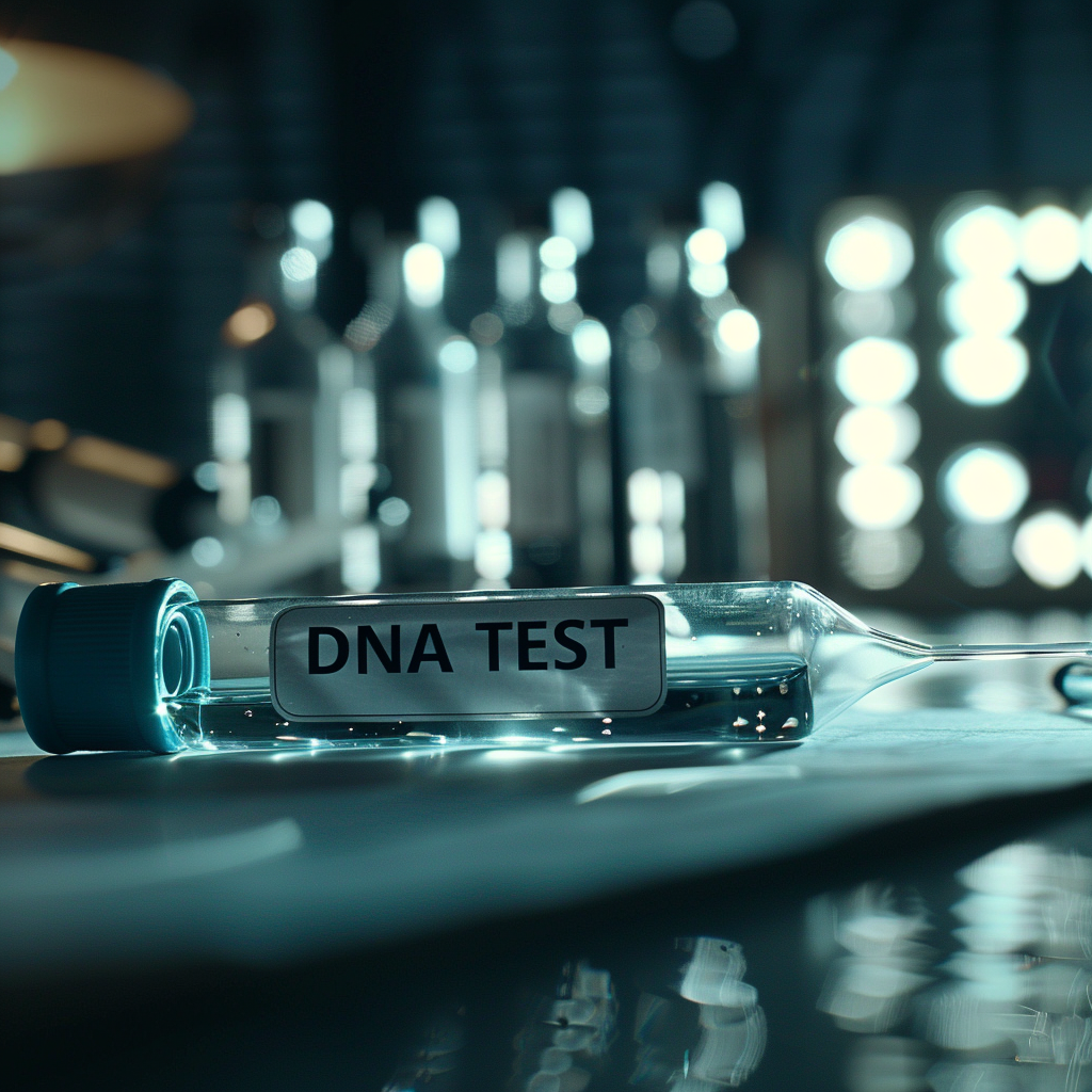 A test tube labelled "DNA TEST" | Source: Midjourney
