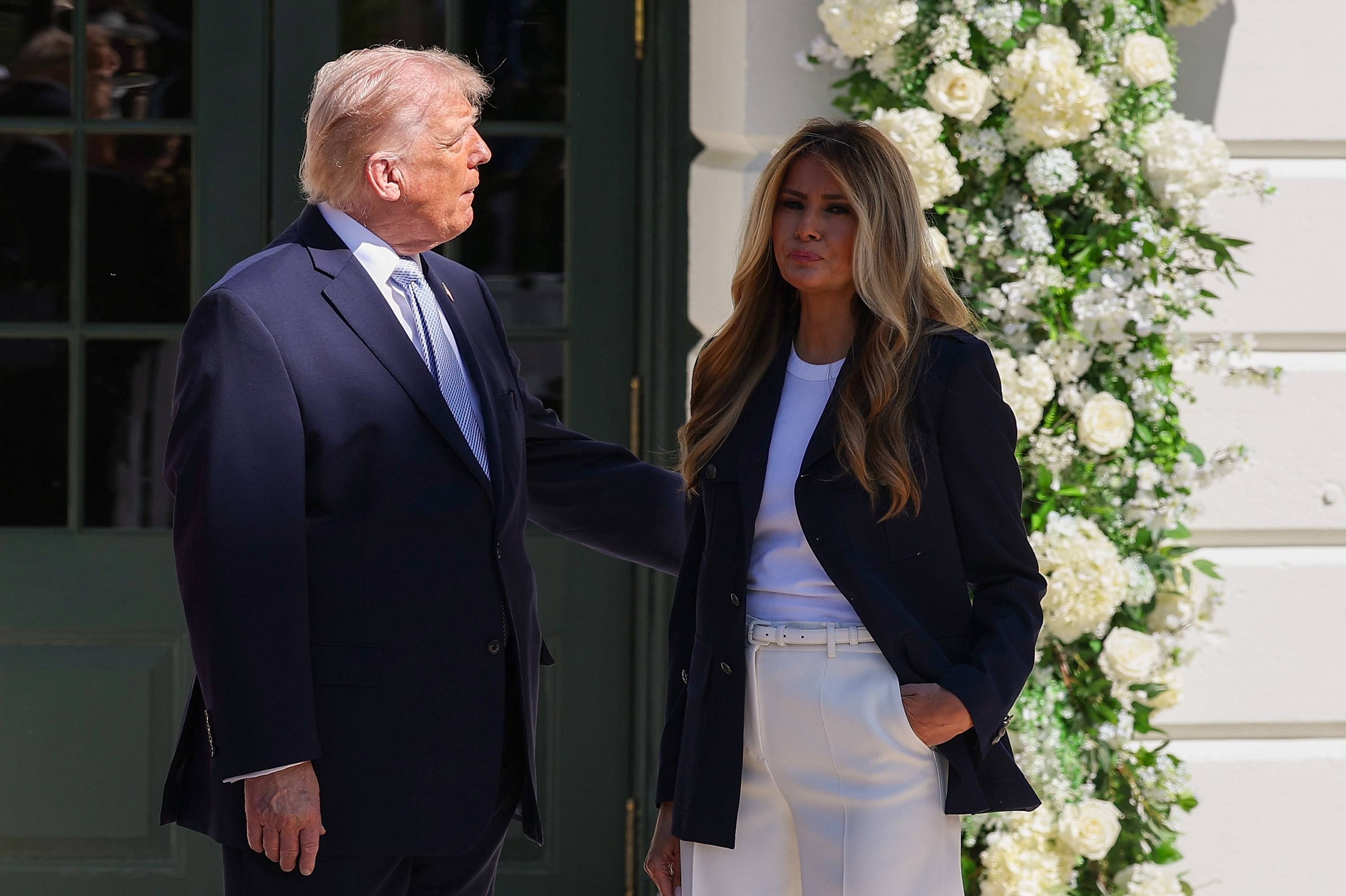 Donald and Melania Trump attend the White House Easter Egg Roll on April 6, 2026 | Source: Getty Images