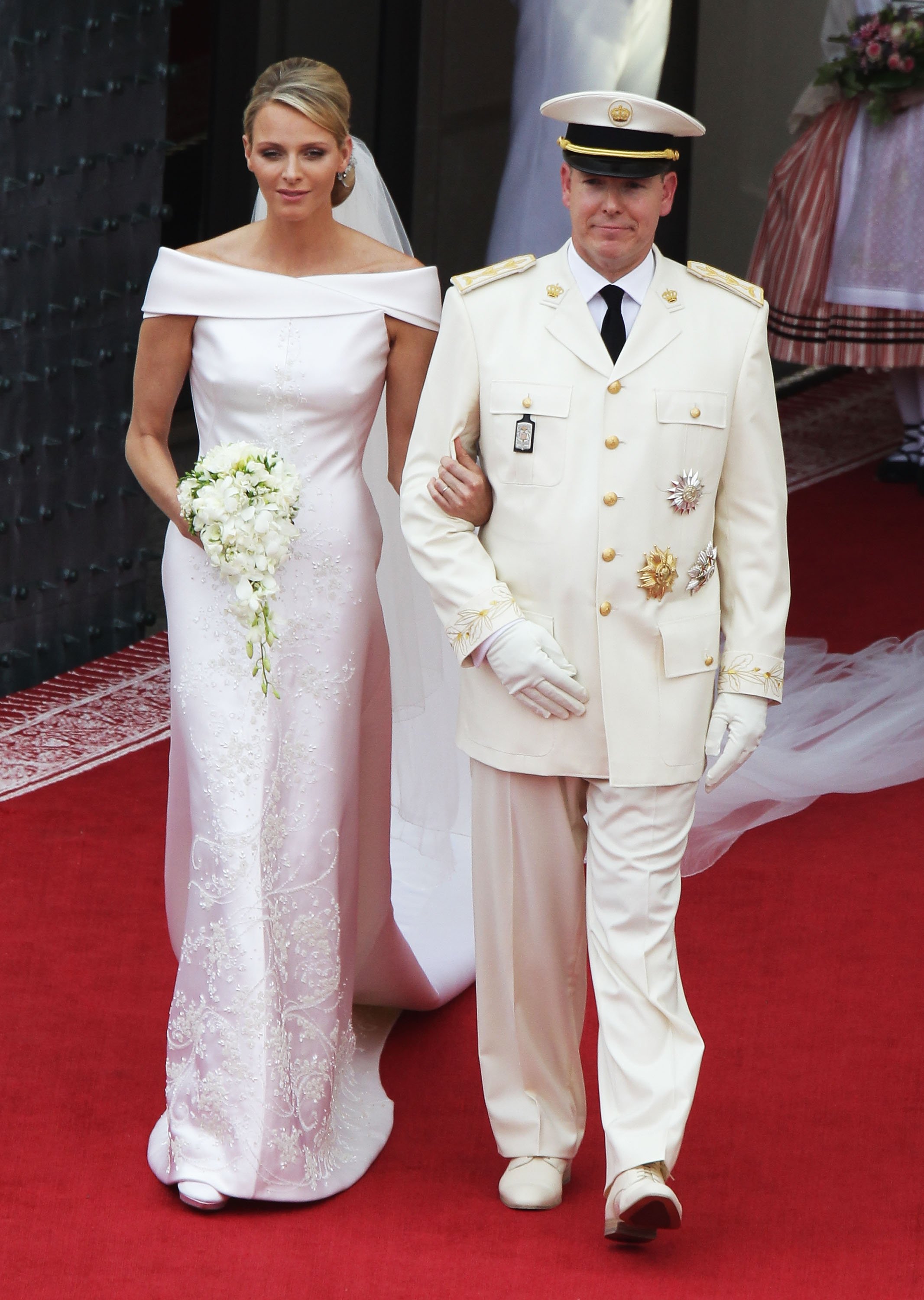 Charlène Wittstock et son mari le prince Albert II le Jour de leur mariage | photo : Getty Images