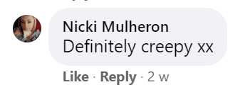 Individual commenting on a Facebook post by Nicki Mulheron. | Source: facebook.com/nicki.mullheron.3