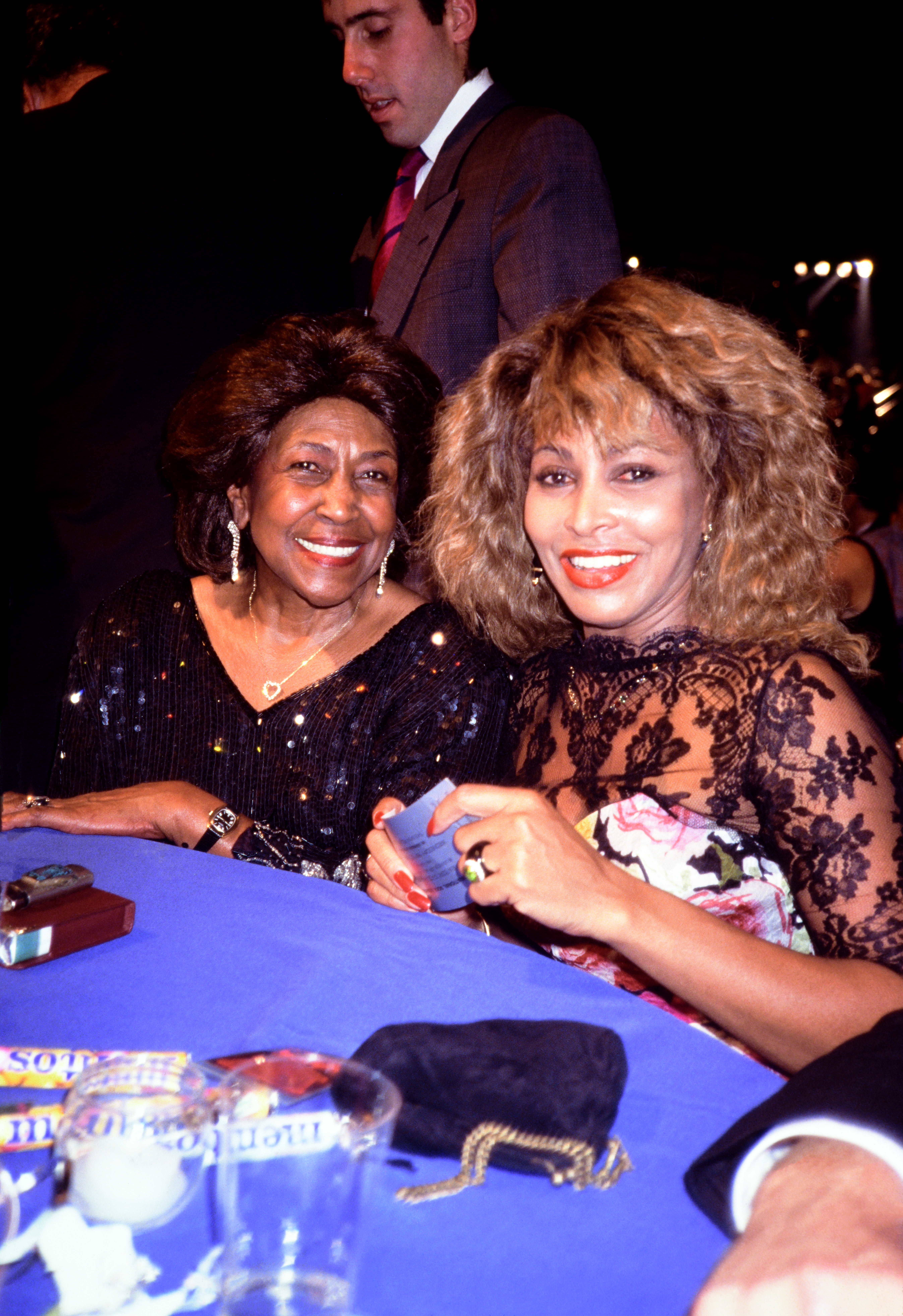 Tina Turner and her mother, Zelma Priscilla, pose for a photograph in London, circa 1990s | Source: Getty Images