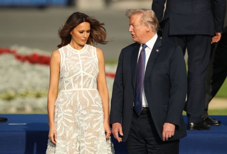 melania white dress see through