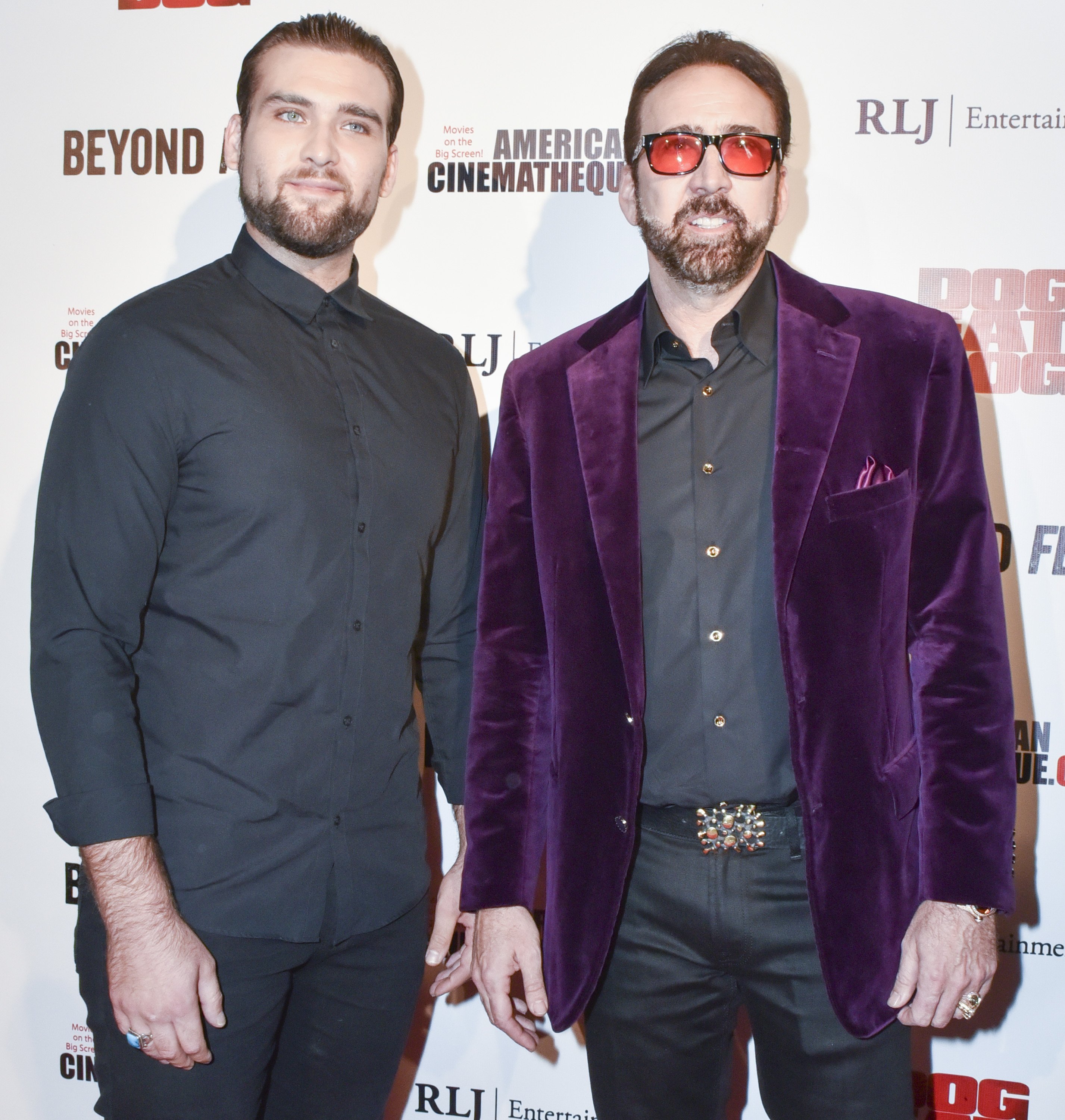 Nicholas Cage (R) and son Weston Cage attend the premiere of "Dog Eat Dog" at The Egyptian Theatre on September 30, 2016 in Los Angeles, California | Source: Getty Images 