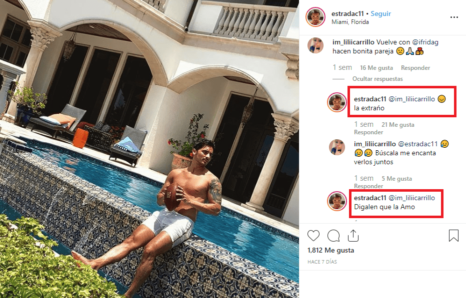 Comentarios de Estrada en la foto. || Fuente: Instagram/estradac11 Comentarios de Estrada en la foto. || Fuente: Instagram/estradac11