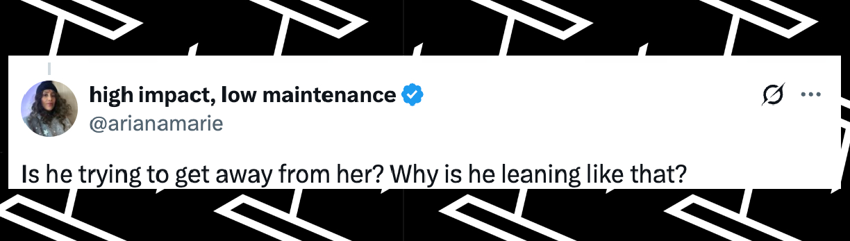 A fan comments on Taylor Swift and Travis Kelce's body language, dated June 2025 | Source: X/arianamarie