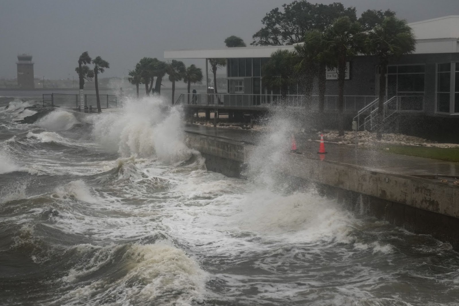 Waves crashing along St. Pete Pier in St. Petersburg, Florida, ahead of Hurricane Milton. | Source: Getty Images