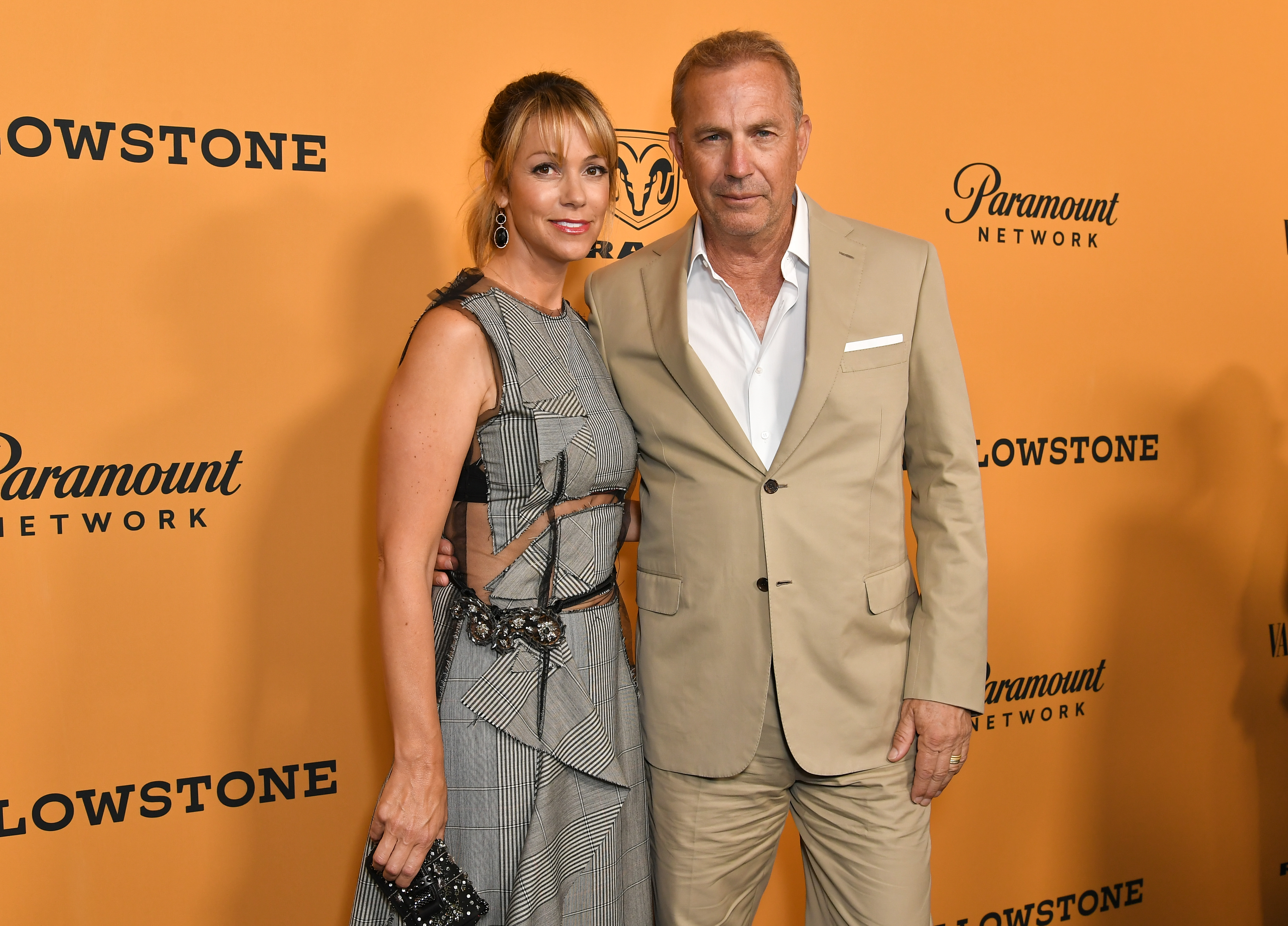 Christine Baumgartner and Kevin Costner in Los Angeles, California, on June 11, 2018 | Source: Getty Images