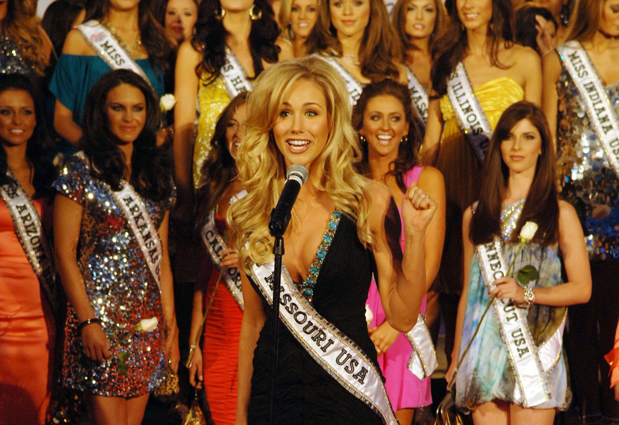 Miss Missouri Candice Crawford arrives at Planet Hollywood Resort & Casino on March 27, 2008 in Las Vegas, Nevada. | Source: Getty Images