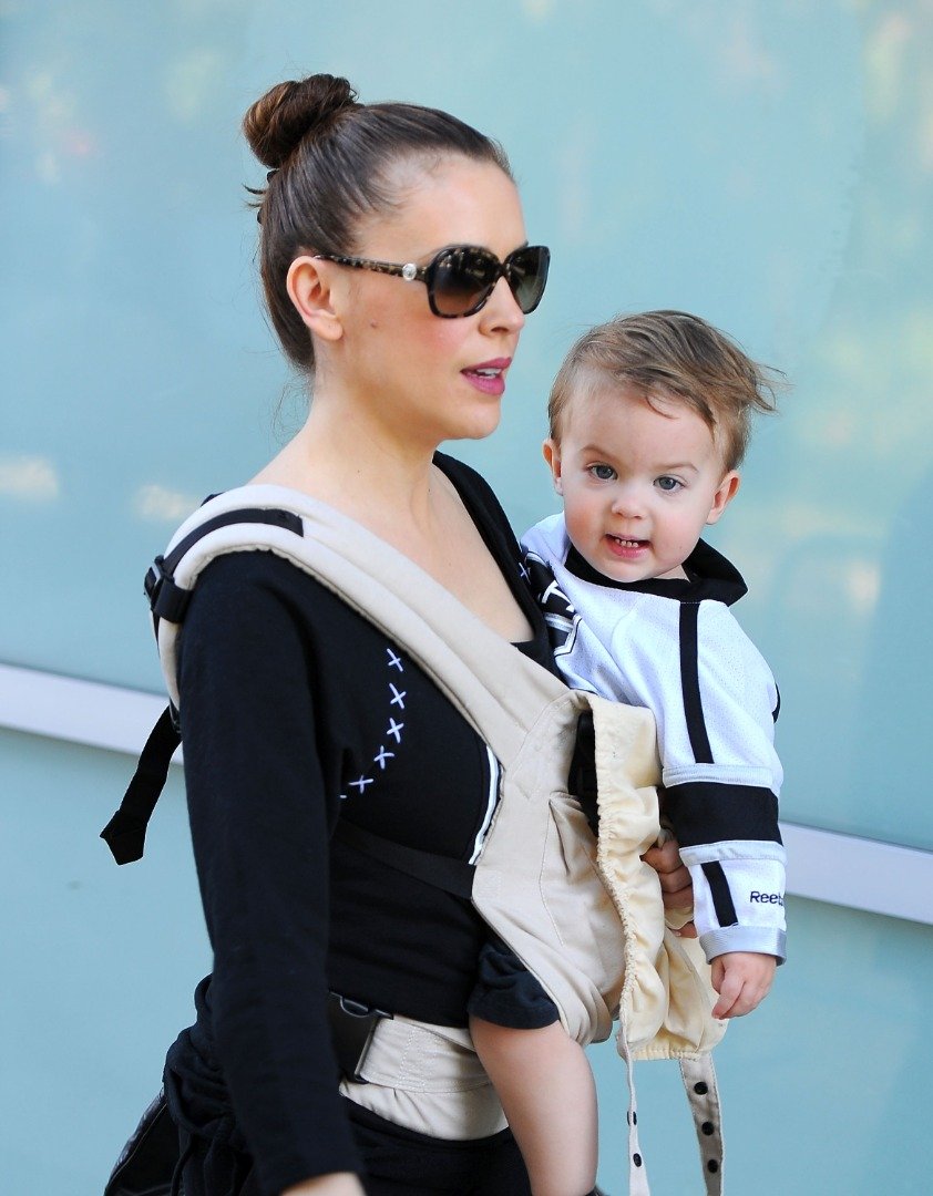 Actress Alyssa Milano and son Milo Thomas Bugliari are seen on January 19, 2013 in Los Angeles, California. | Source: Getty Images