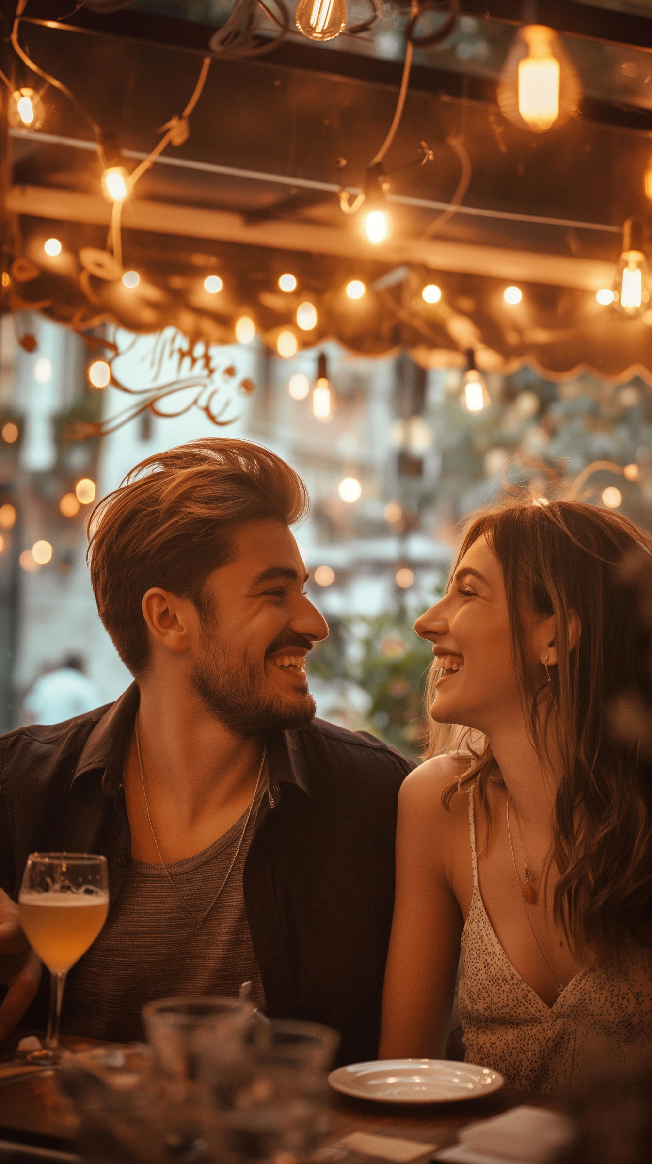 A couple at a restaurant | Source: Midjourney