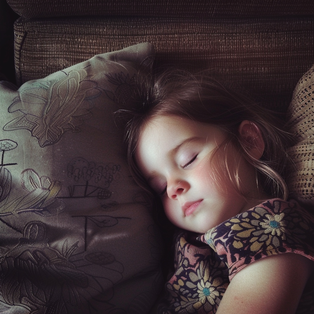 A sleeping little girl | Source: Midjourney